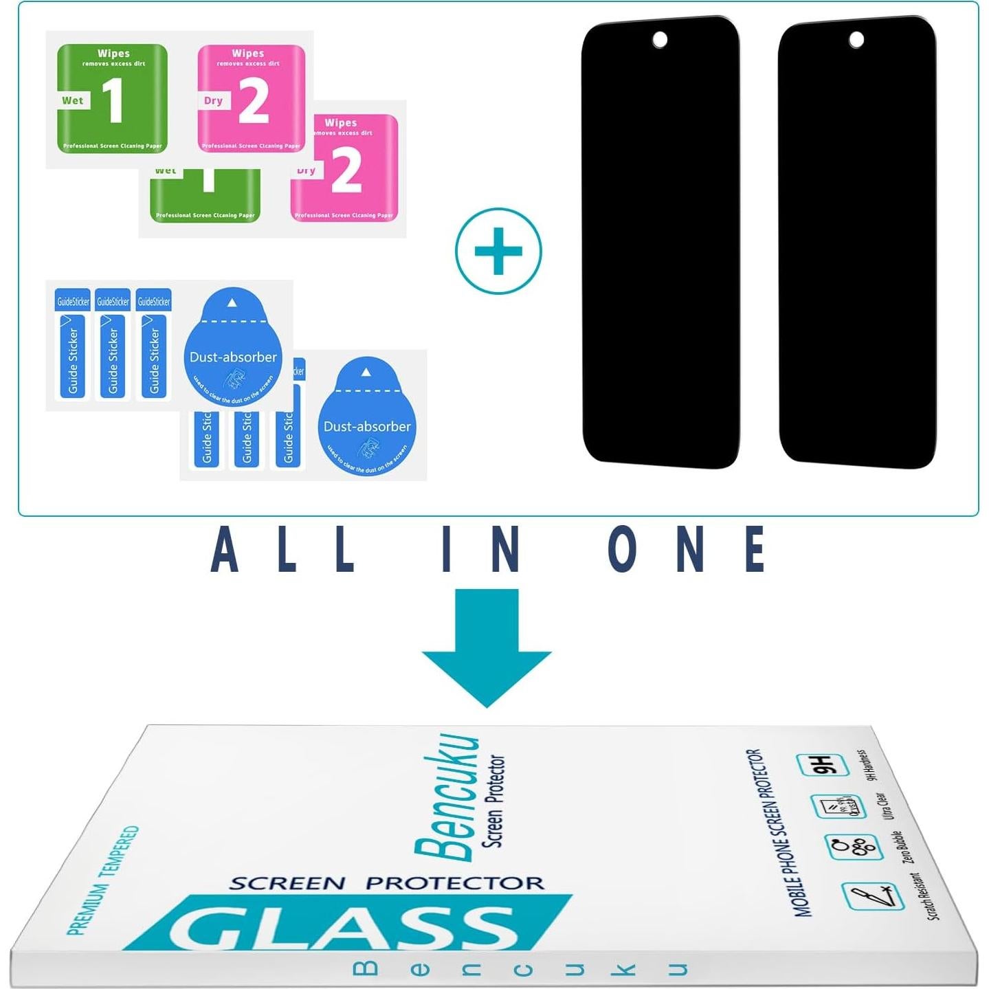 Protector de Pantalla Privado Bencuku para Google Pixel 9A