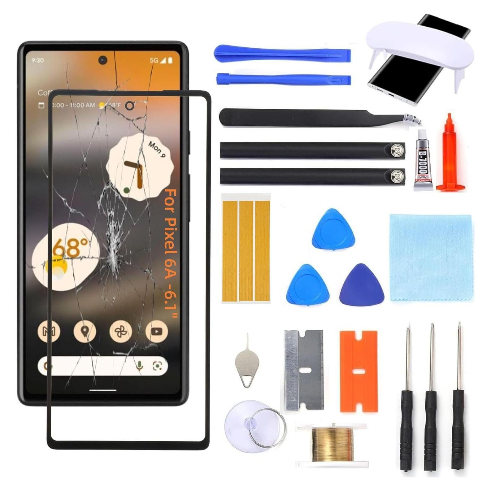 Kit de Reemplazo de Vidrio Frontal UYGHHK para Google Pixel 6A