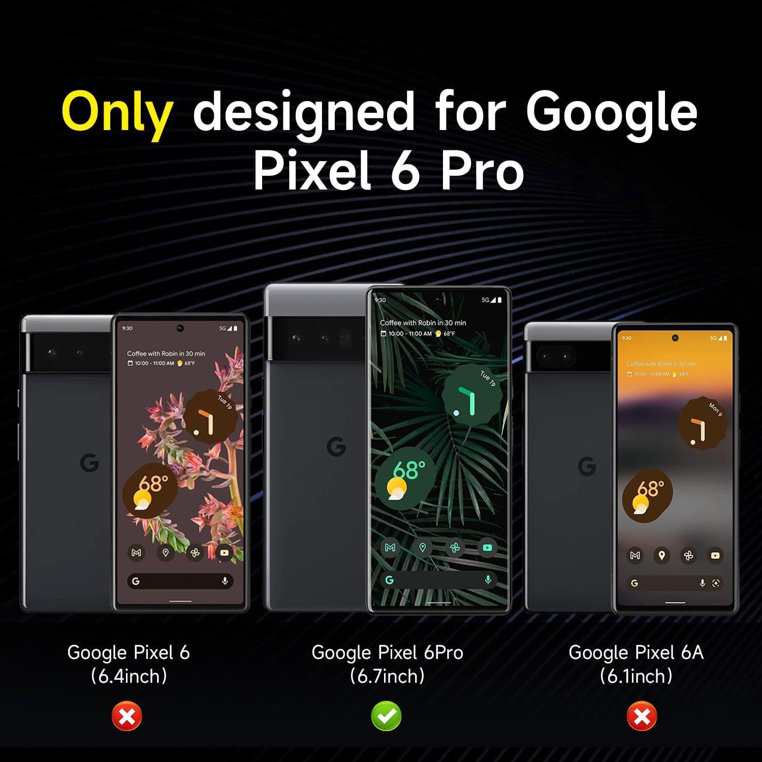 Protector de Pantalla Privado YWXTW para Google Pixel 6 Pro 6.7"