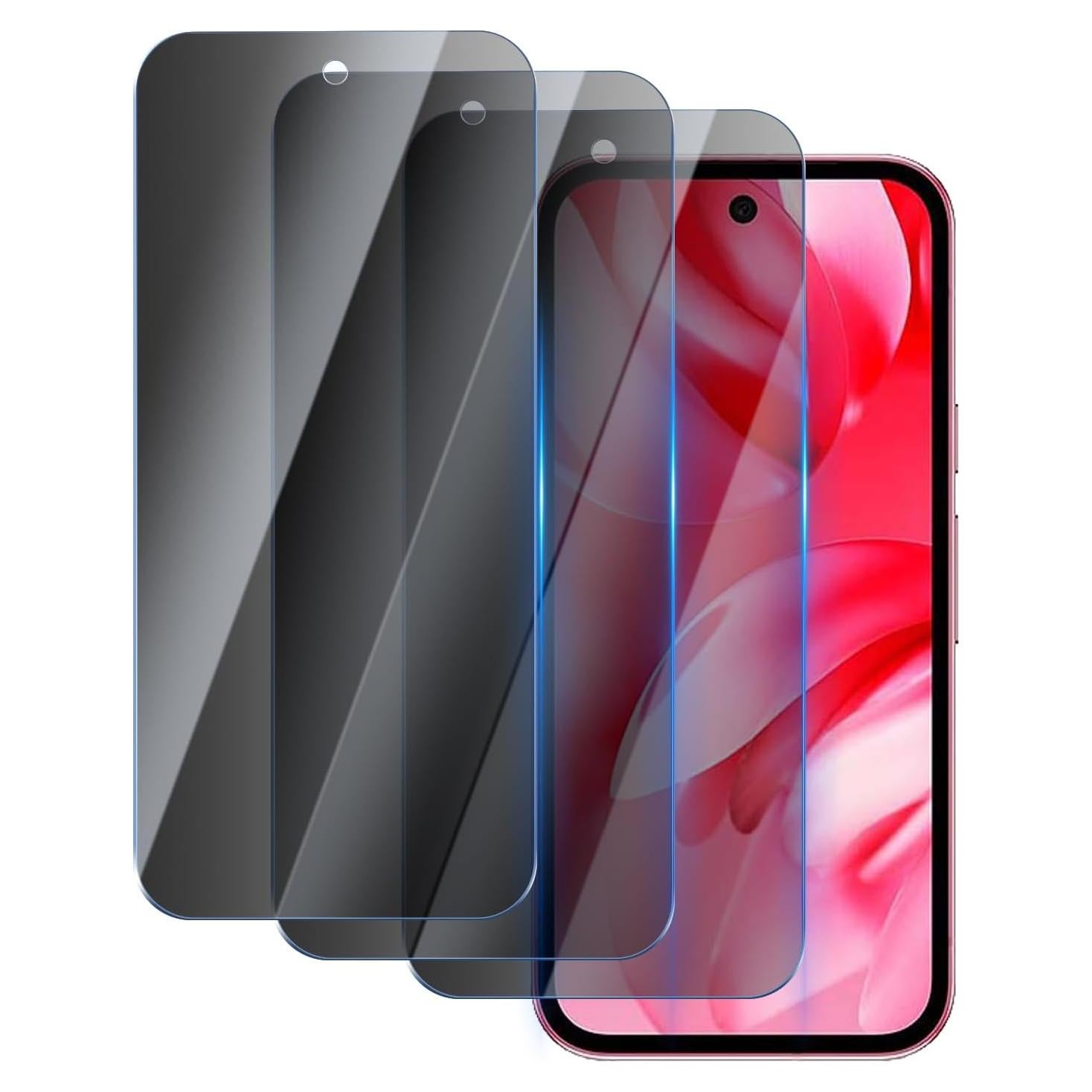 Protector de Pantalla Privado YUXINDZ para Google Pixel 9A - 3 Piezas Vidrio Templado 9H