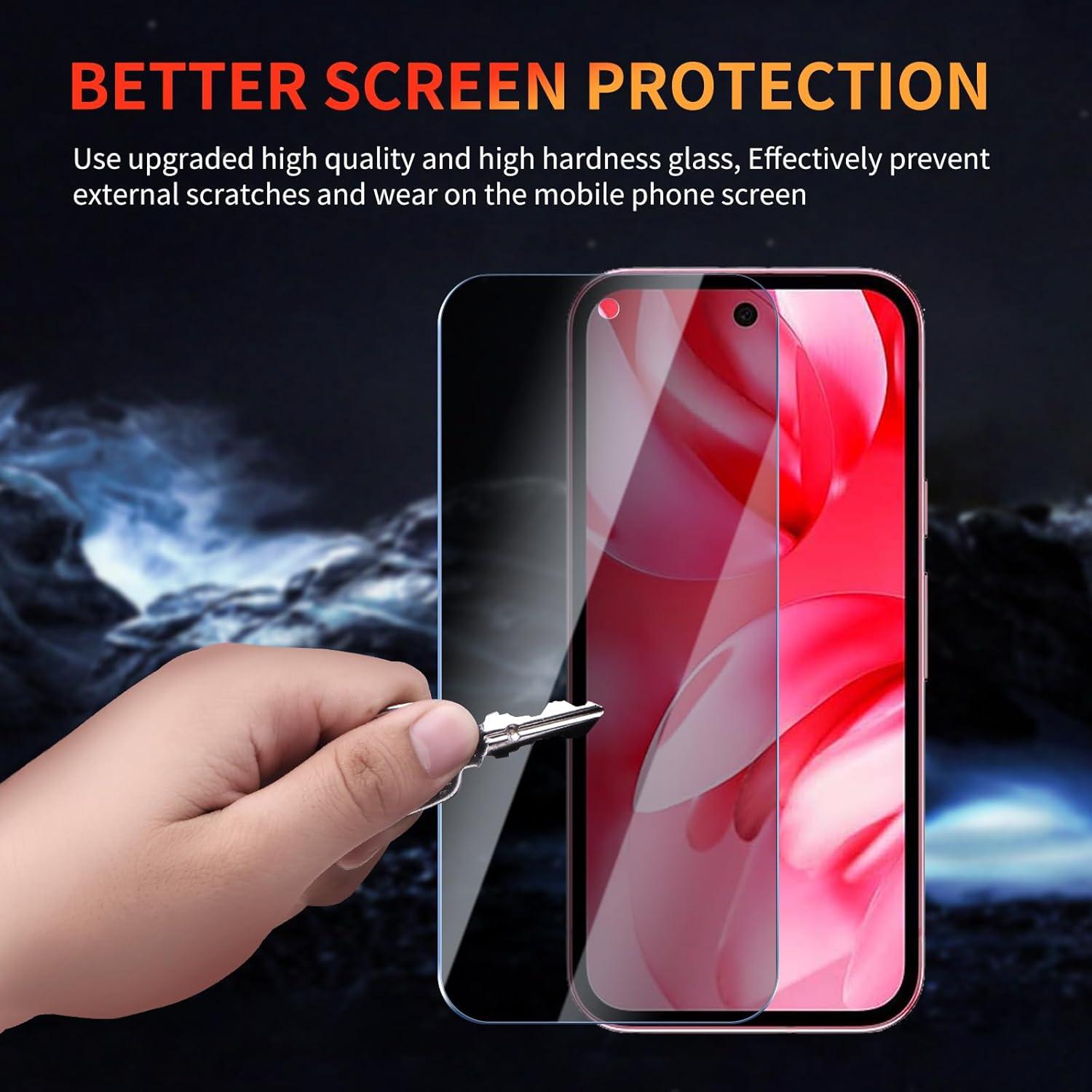 Protector de Pantalla Privado YUXINDZ para Google Pixel 9A - 3 Piezas Vidrio Templado 9H