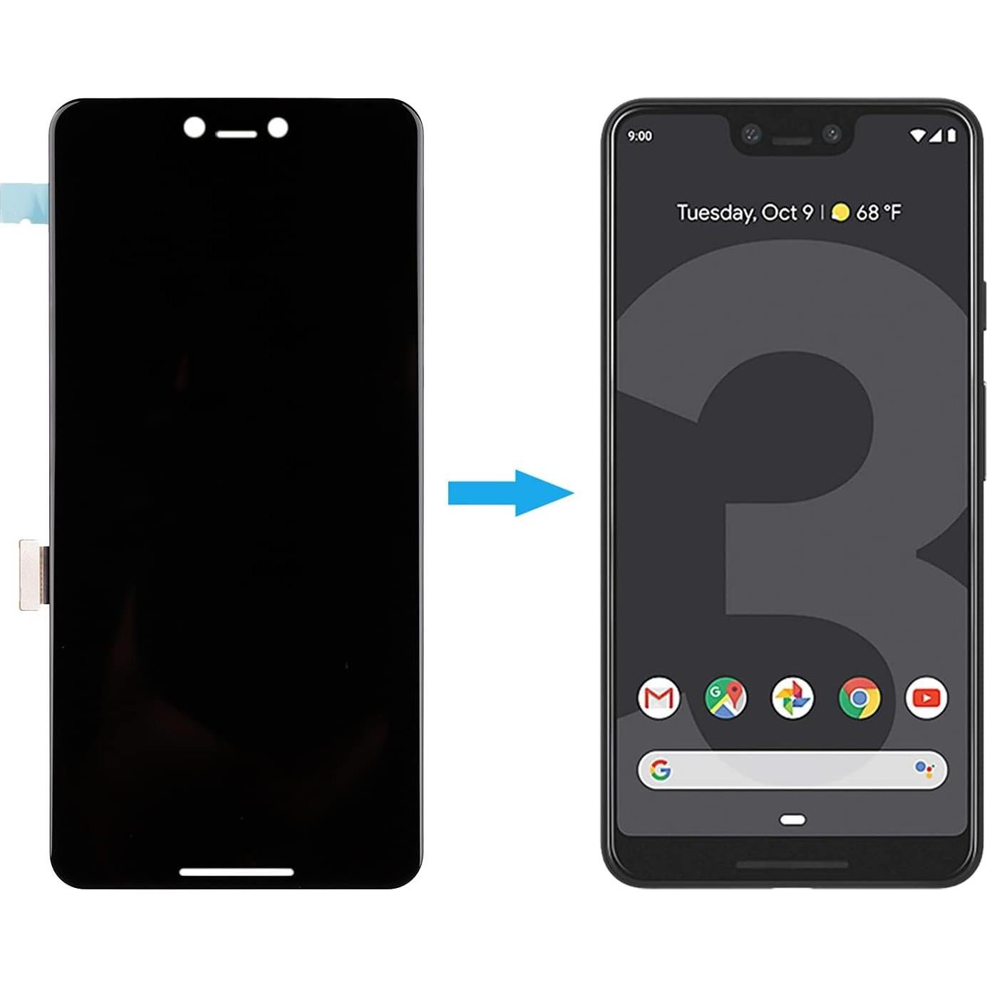 Pantalla OLED Reemplazo para Google Pixel 3 XL 16 cm con Herramientas