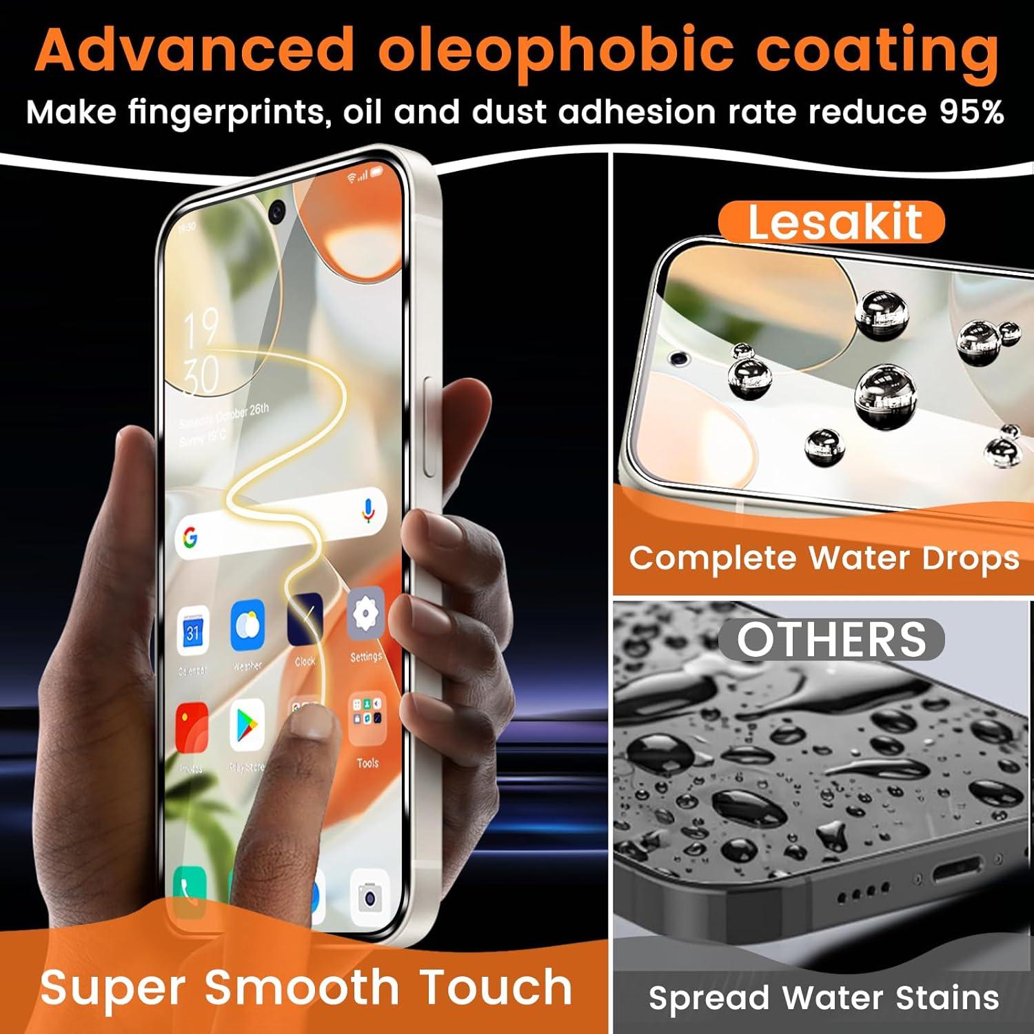 Paquete de 4 Protectores de Pantalla y Lente para Google Pixel 9