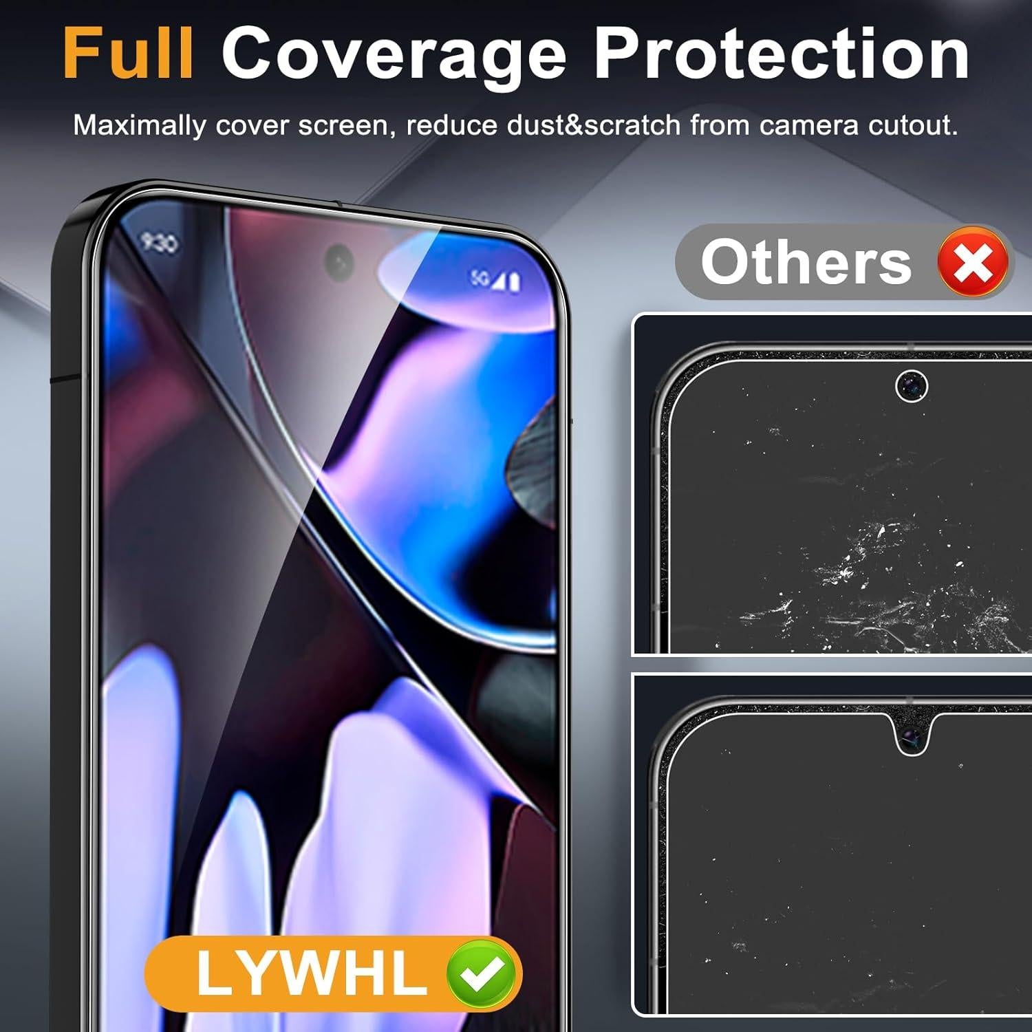 Protector de Pantalla LYWHL para Google Pixel 9/9 Pro - 3 Unidades