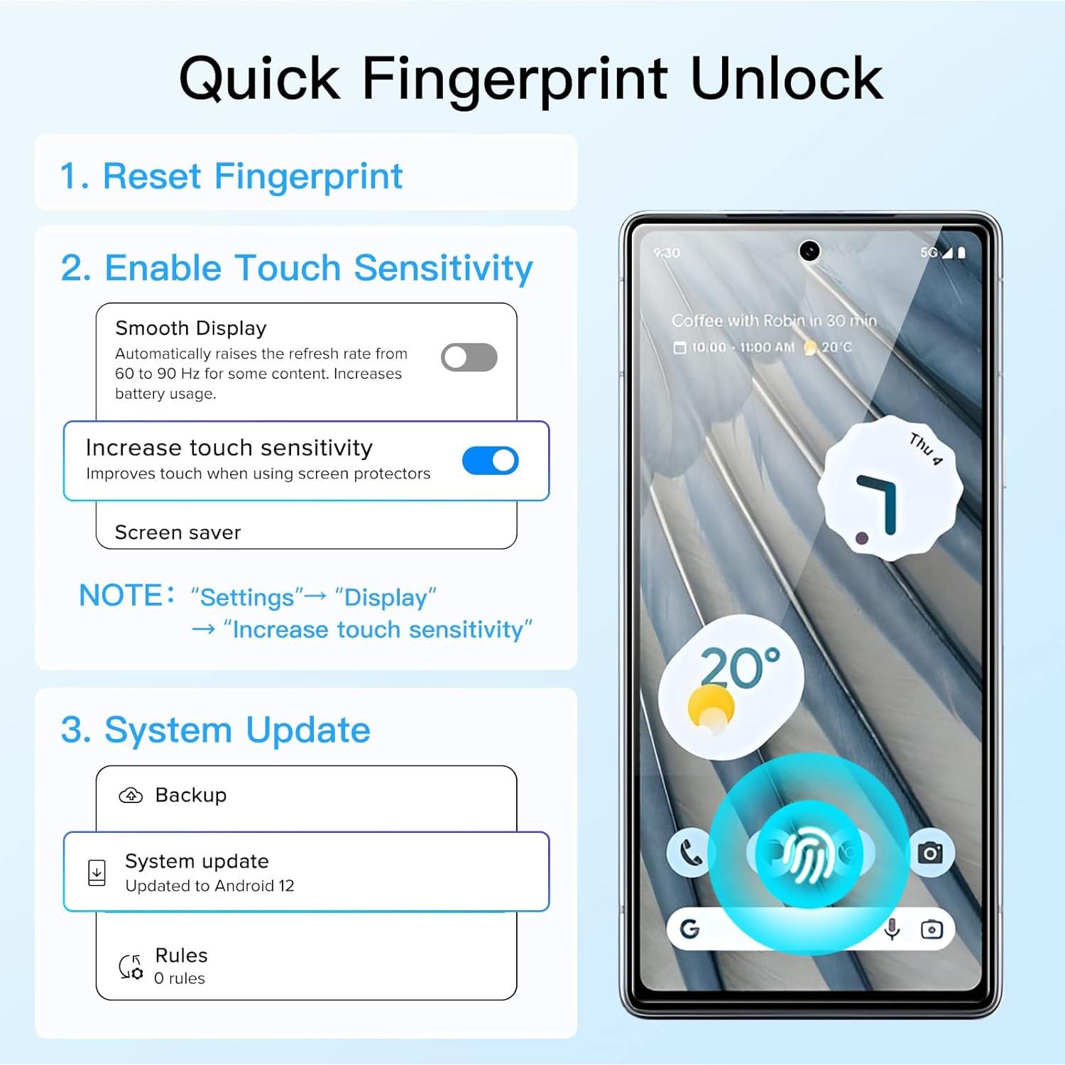 Protector de Pantalla JETech para Google Pixel 7a 6.1" HD