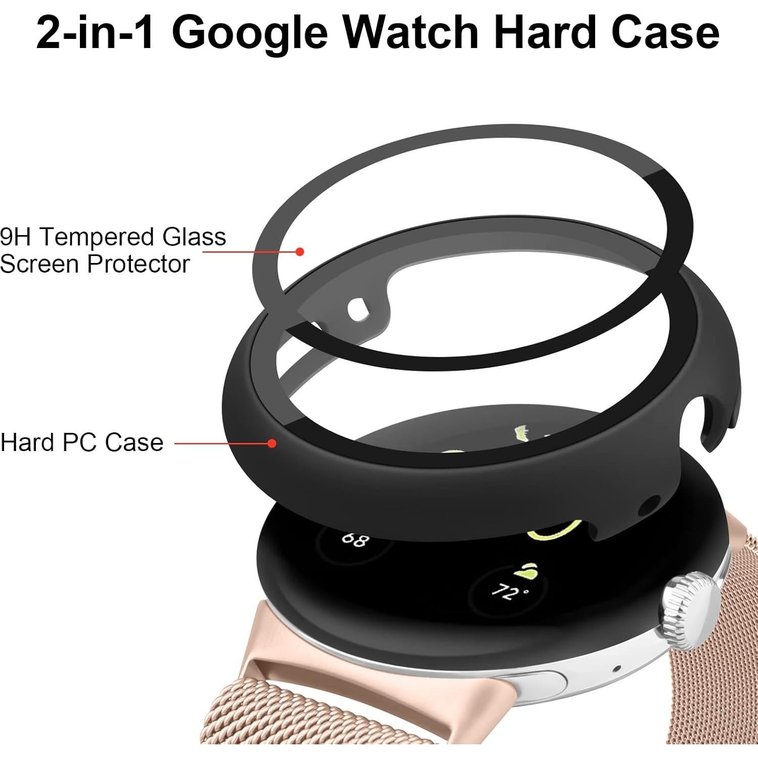 Funda Dura Oumida con Protector de Pantalla para Pixel Watch 2