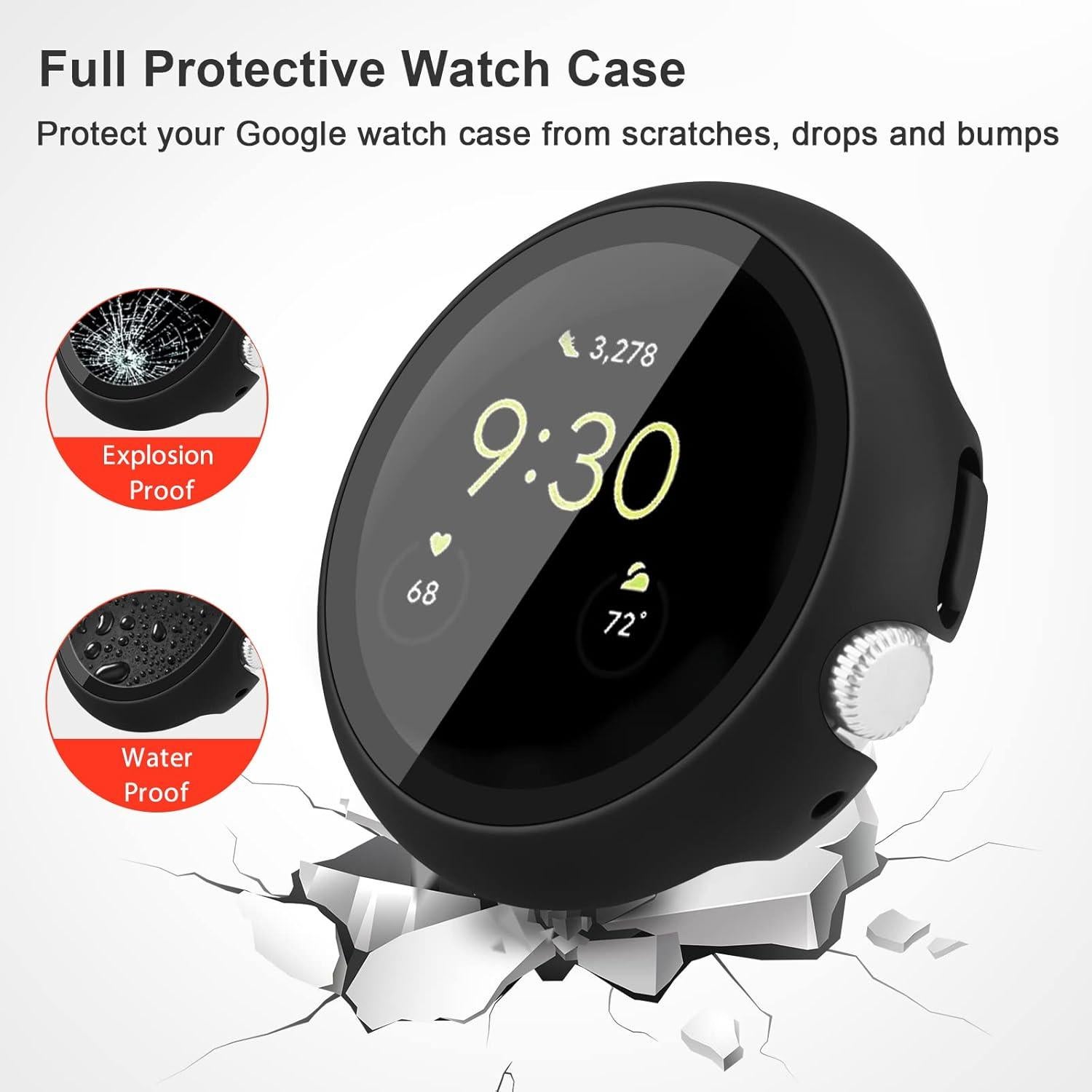 Funda Dura Oumida con Protector de Pantalla para Pixel Watch 2