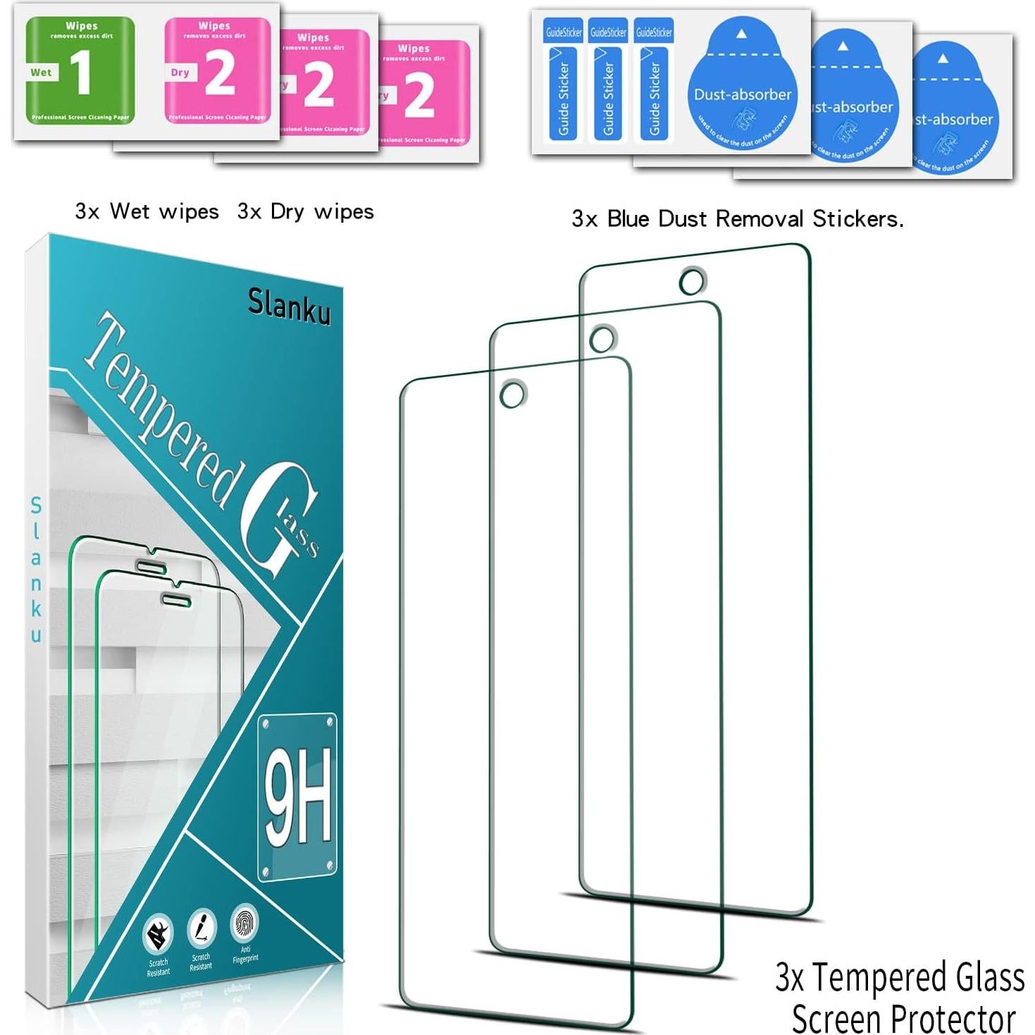 Protector de Pantalla Vidrio Templado Slanku para Google Pixel 6