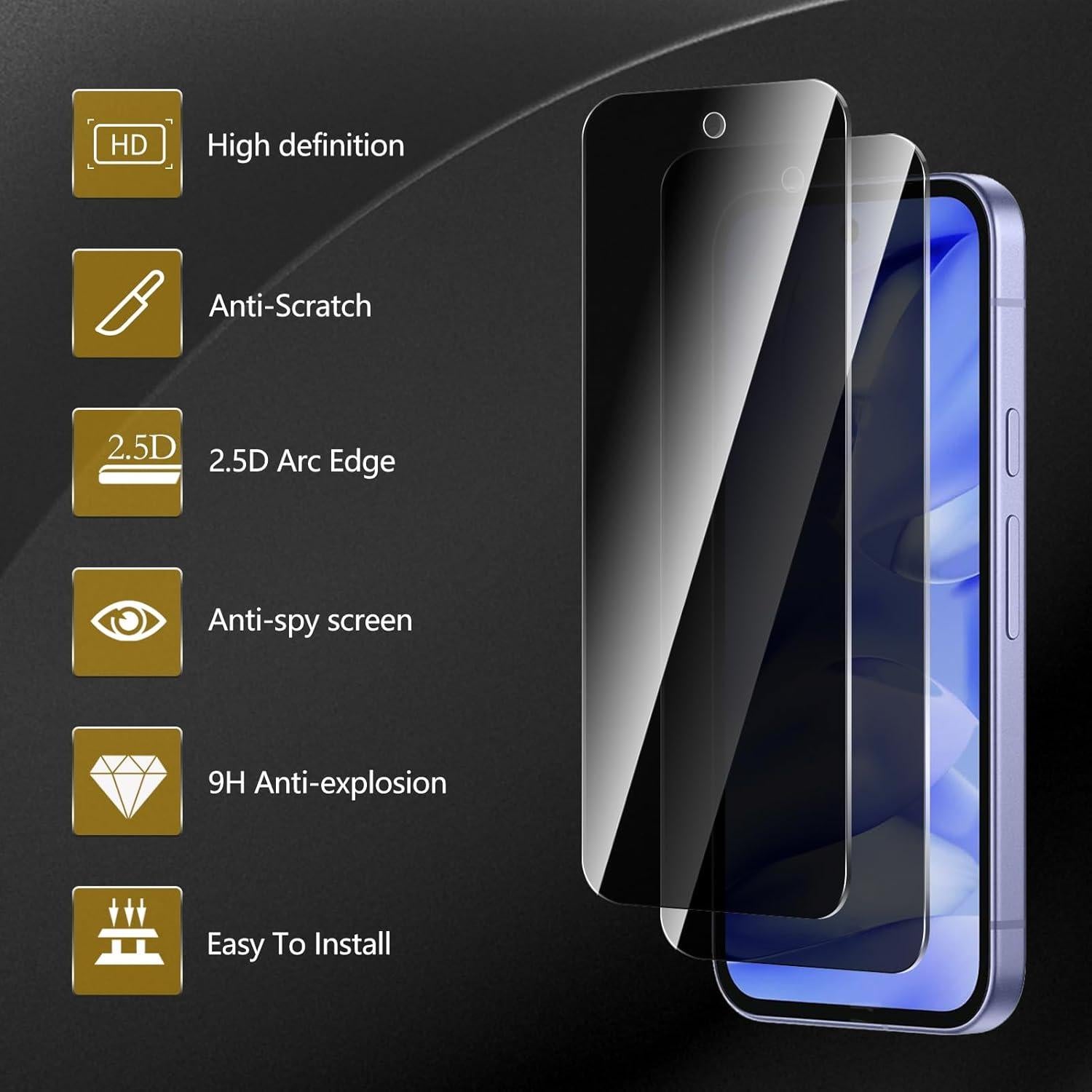 Paquete 3 Protectores Pantalla Privados Nixinioo Google Pixel 9A