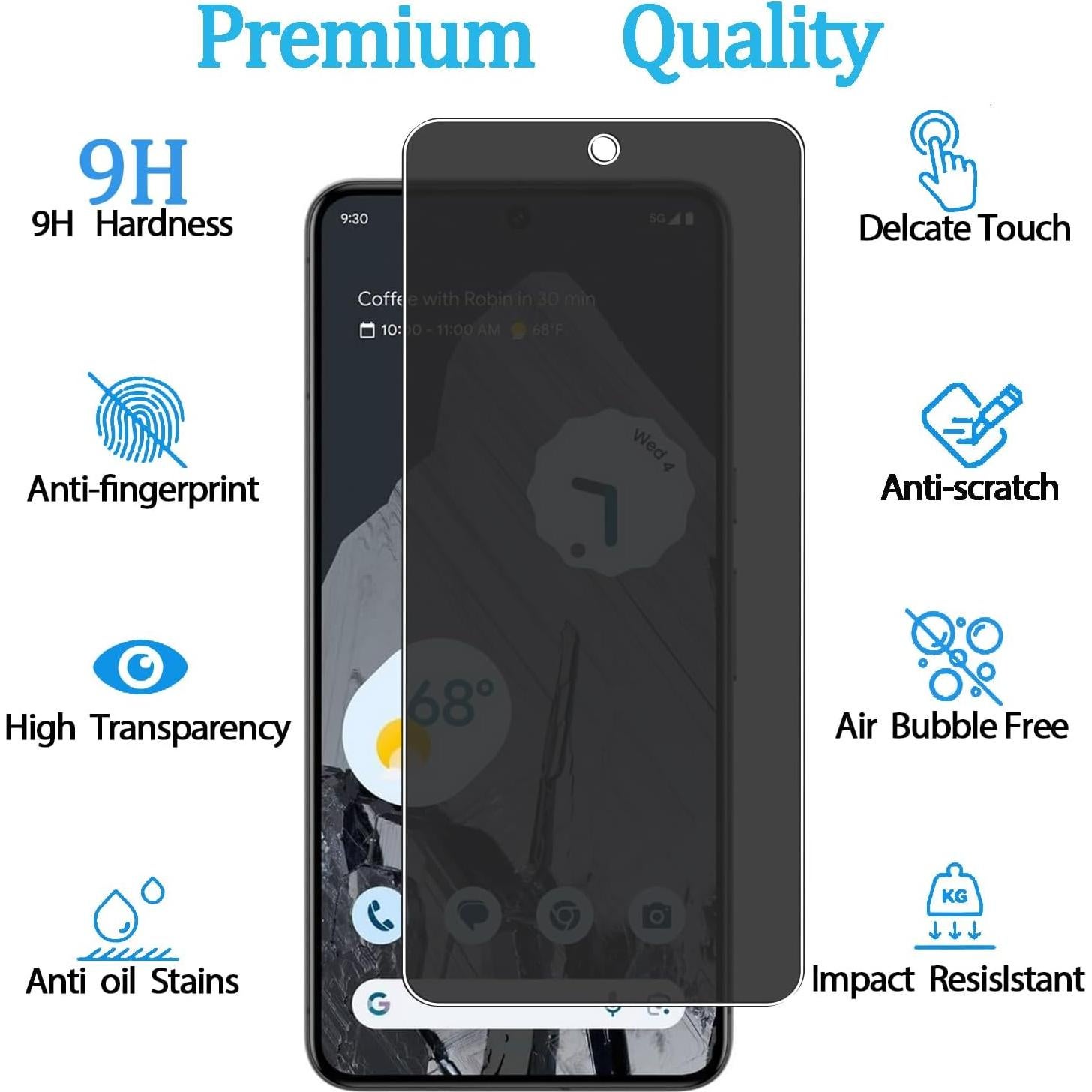 Paquete de 3 Protectores de Pantalla KELOLIN para Google Pixel 8 Pro