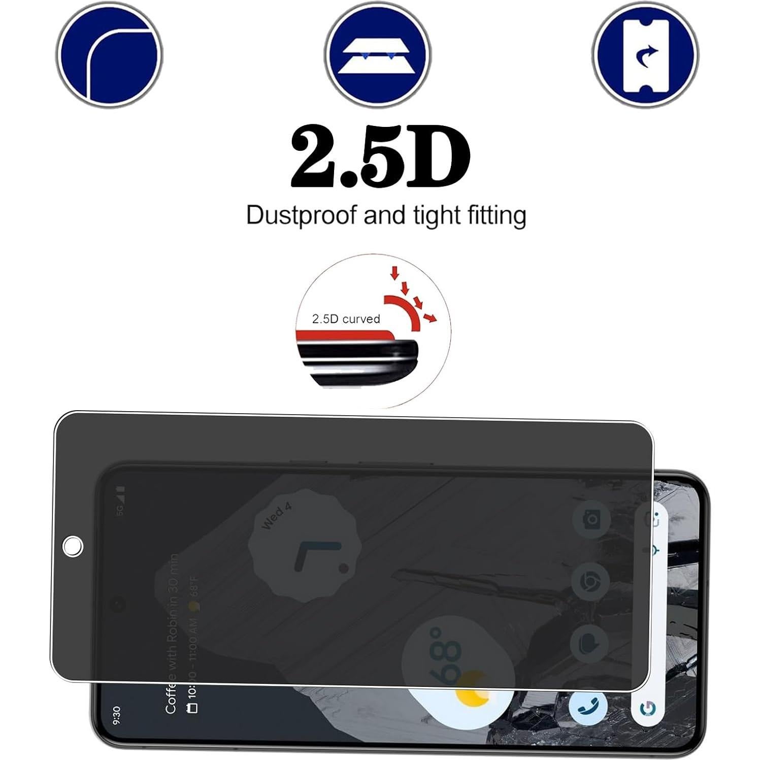 Paquete de 3 Protectores de Pantalla KELOLIN para Google Pixel 8 Pro