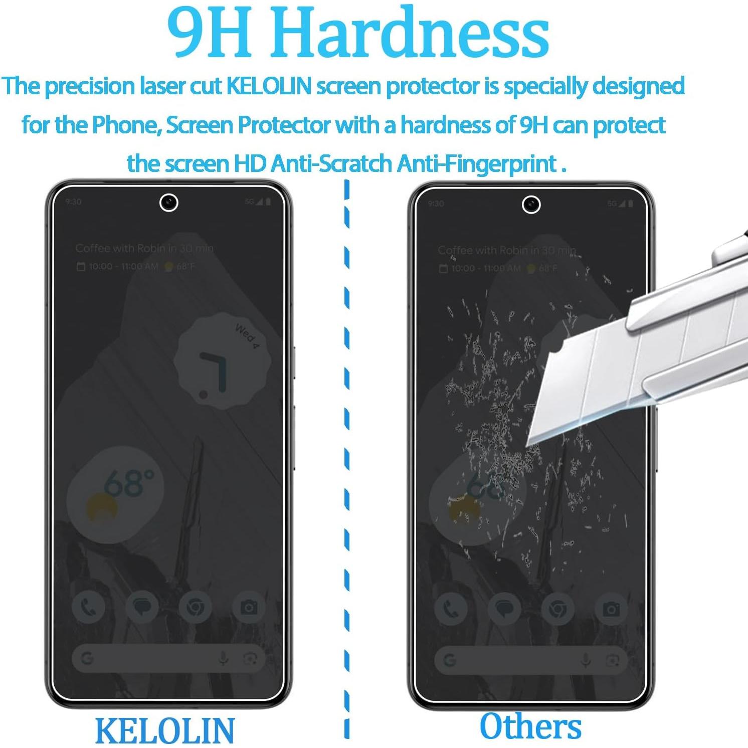 Paquete de 3 Protectores de Pantalla KELOLIN para Google Pixel 8 Pro