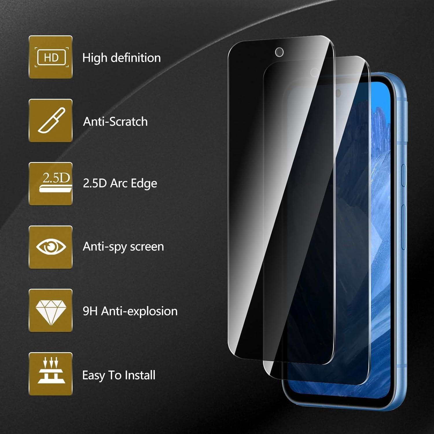 Protector de Pantalla Privado Nixinioo para Google Pixel 8a - 3 Pack