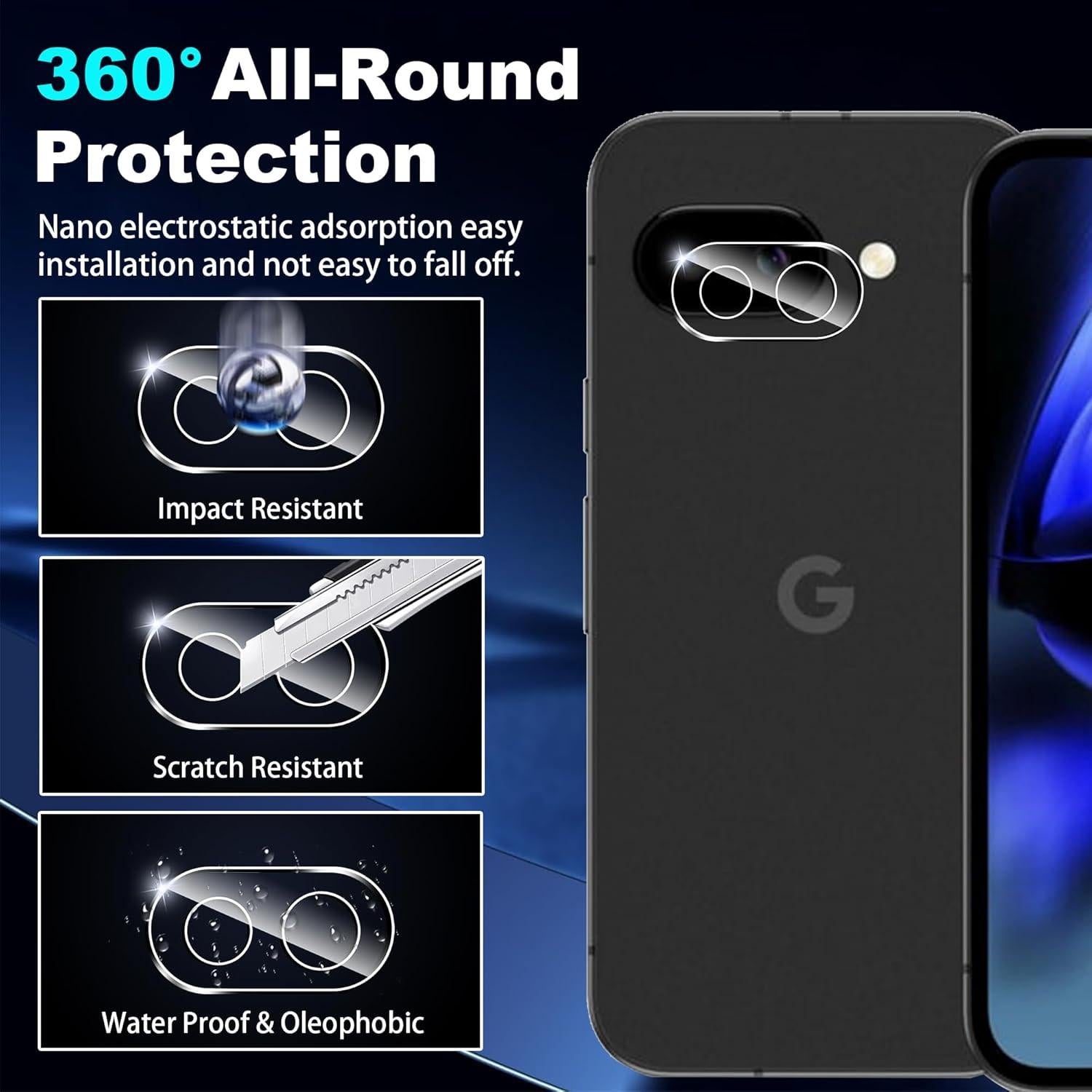 Protector de Pantalla y Lente para Google Pixel 9a - Vidrio Templado 9H