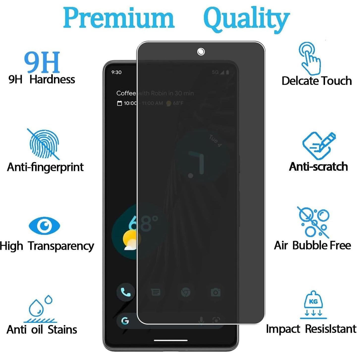 Paquete de 3 Protectores de Pantalla KELOLIN para Google Pixel 7