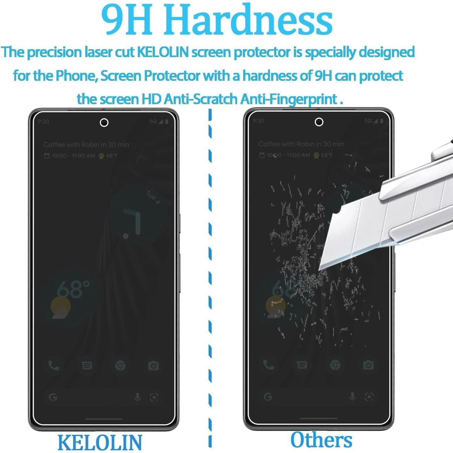 Paquete de 3 Protectores de Pantalla KELOLIN para Google Pixel 7