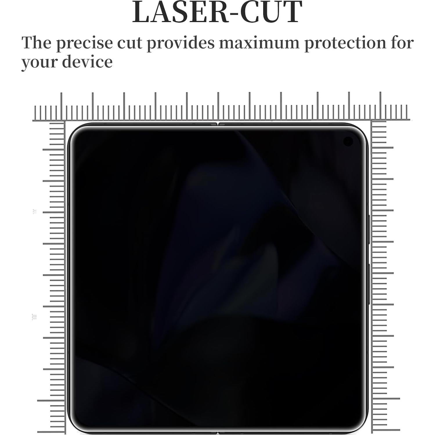 [1 Set] Compatible Google Pixel 9 Pro Fold Privacy Screen Shield - Internal Anti-Spy Film + Outer Privacy Glass + Camera Lens Protector, Case Friendly