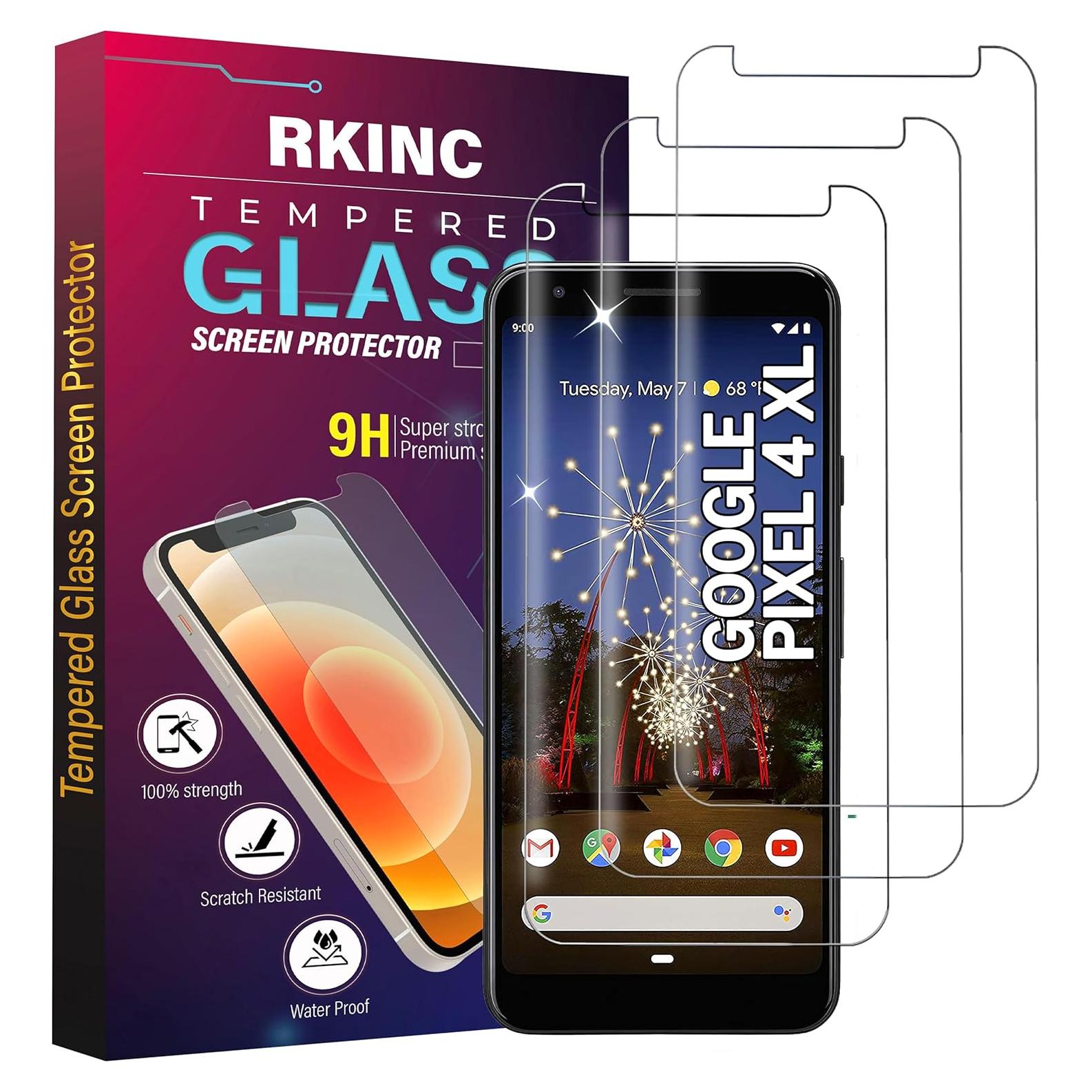 Protector de Pantalla RKINC para Google Pixel 4 XL - 3 Unidades Vidrio Templado 0.33mm