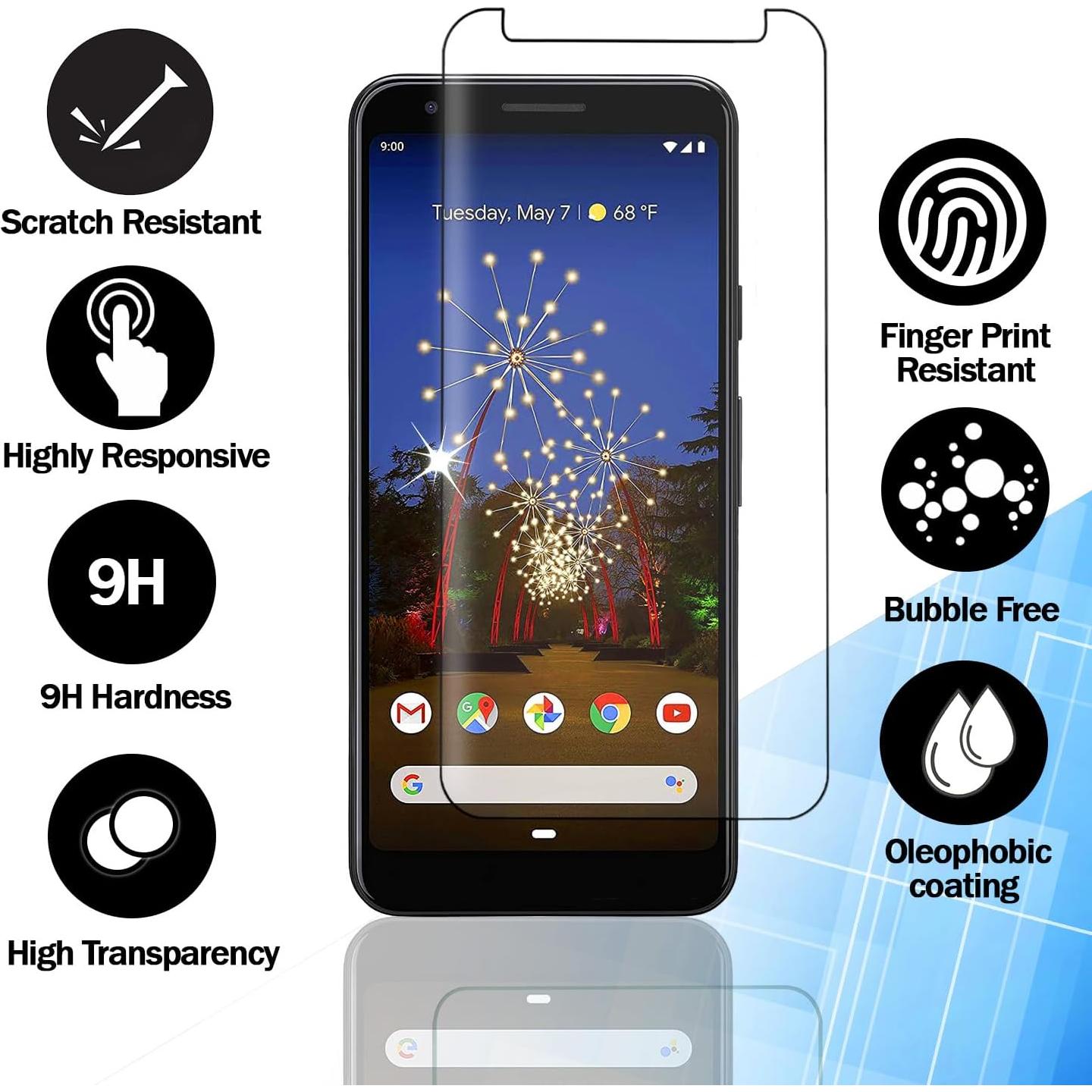 Protector de Pantalla RKINC para Google Pixel 4 XL - 3 Unidades Vidrio Templado 0.33mm