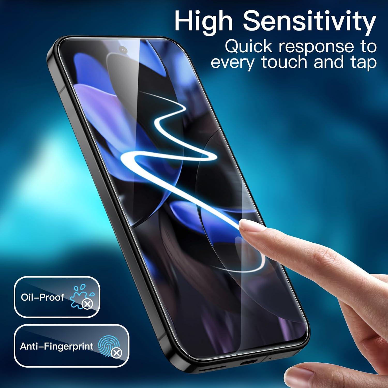 Protector de Pantalla JETech para Google Pixel 9/9 Pro - Vidrio Templado HD, Paquete de 3