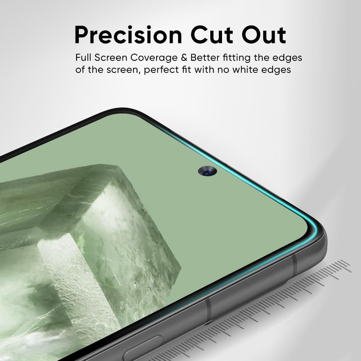 Protector de Pantalla FLOLAB para Google Pixel 8 - 2 Piezas, Vidrio Templado 3D, Ultra Claro, Anti-Rayones