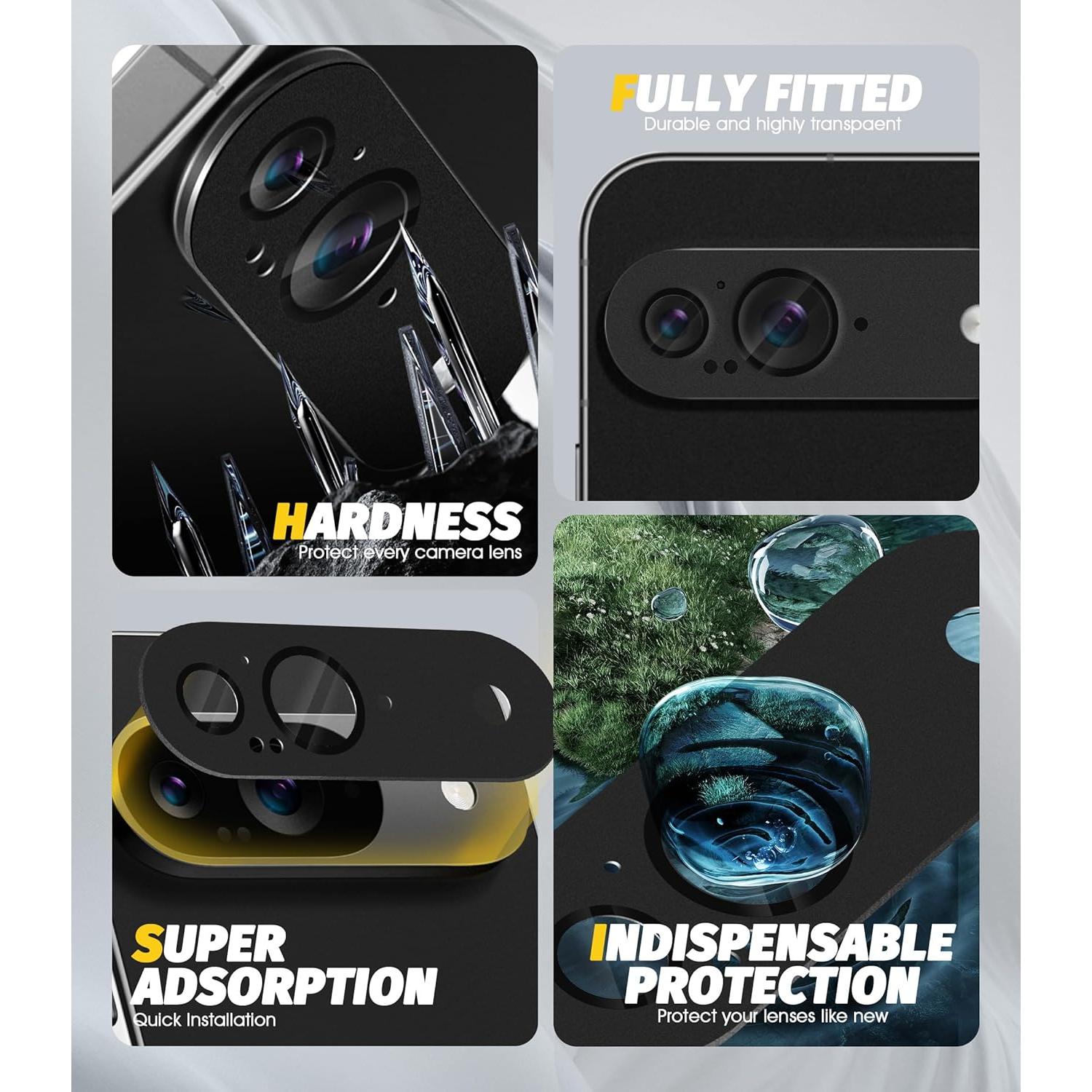 Protector de Lente de Cámara Orzero para Google Pixel 9 - Metal y Vidrio