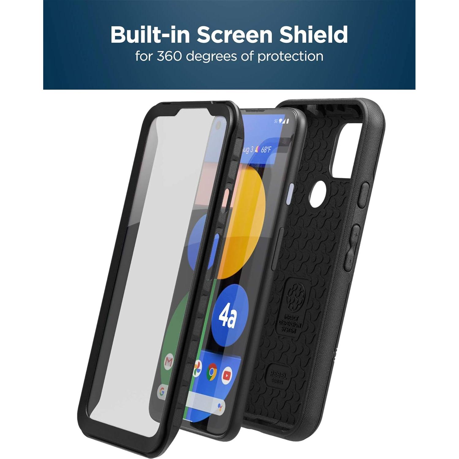 Funda Protectora Encased RebelShield para Pixel 4a 5G - Negro