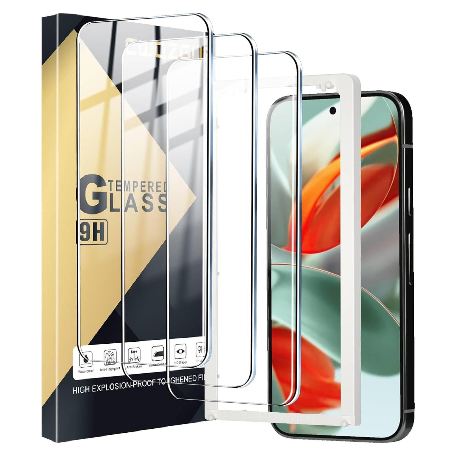 Paquete de 3 Protectores de Pantalla Vidrio Templado Pixel 9/9 Pro 5G