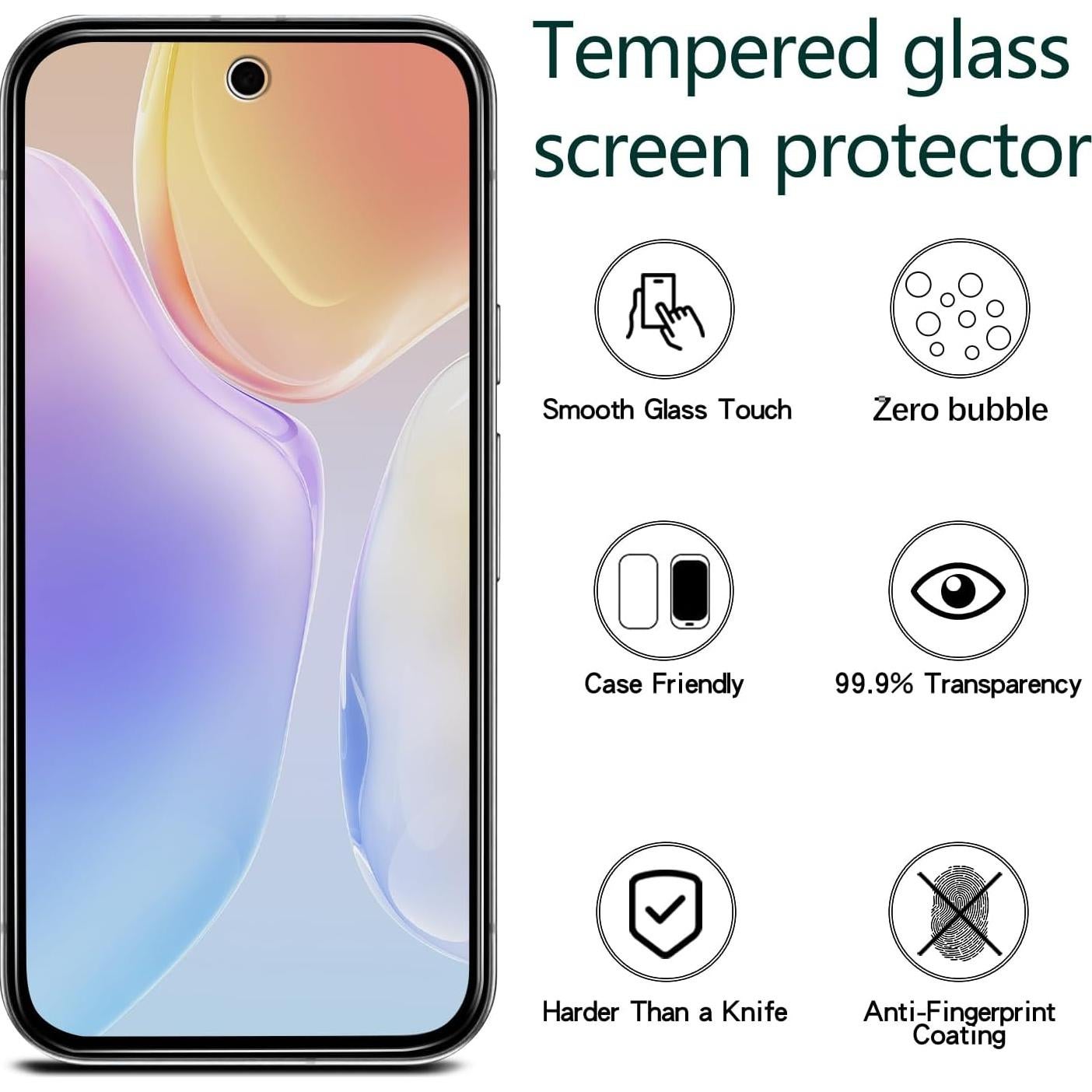 Protector de Pantalla KAREEN para Google Pixel 9a - Vidrio Templado Privado