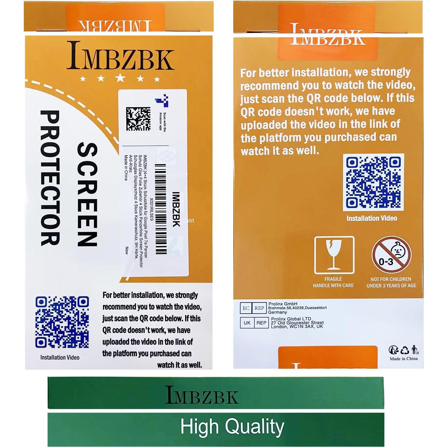 Protector de Pantalla y Lente IMBZBK para Google Pixel 7a - 4+4