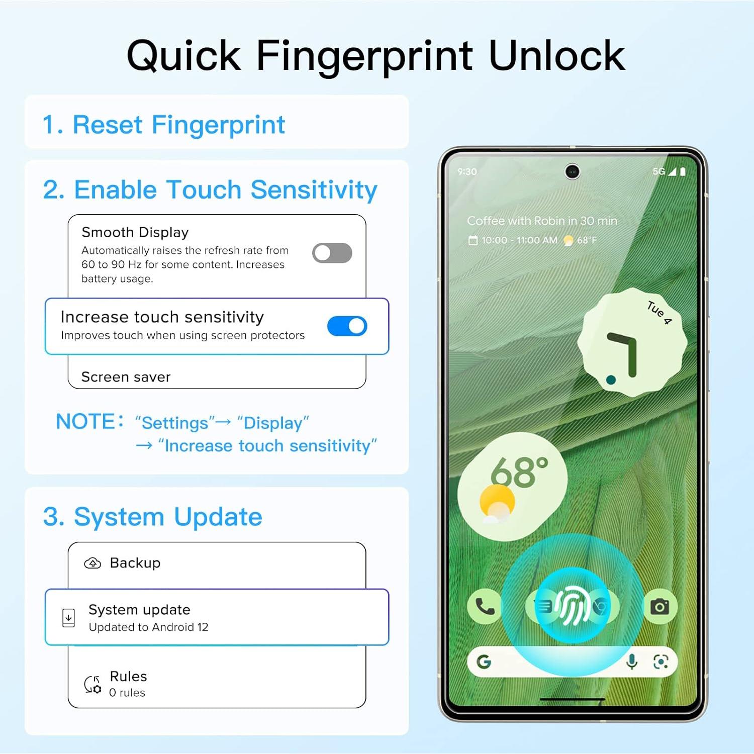 Protector de Pantalla JETech para Google Pixel 7 - Vidrio Templado HD