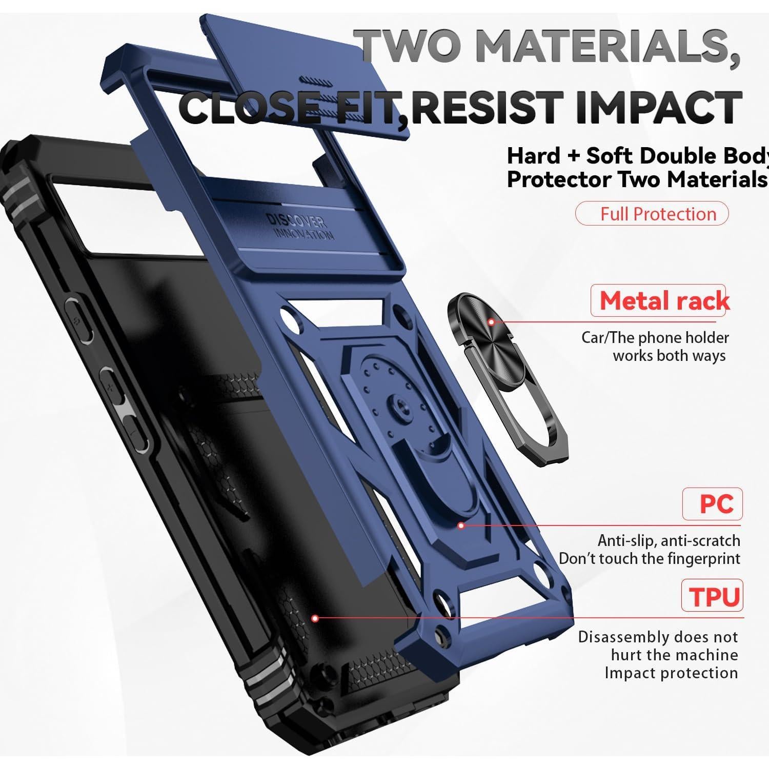 Funda protectora Google Pixel 8A 2024 con soporte y cámara