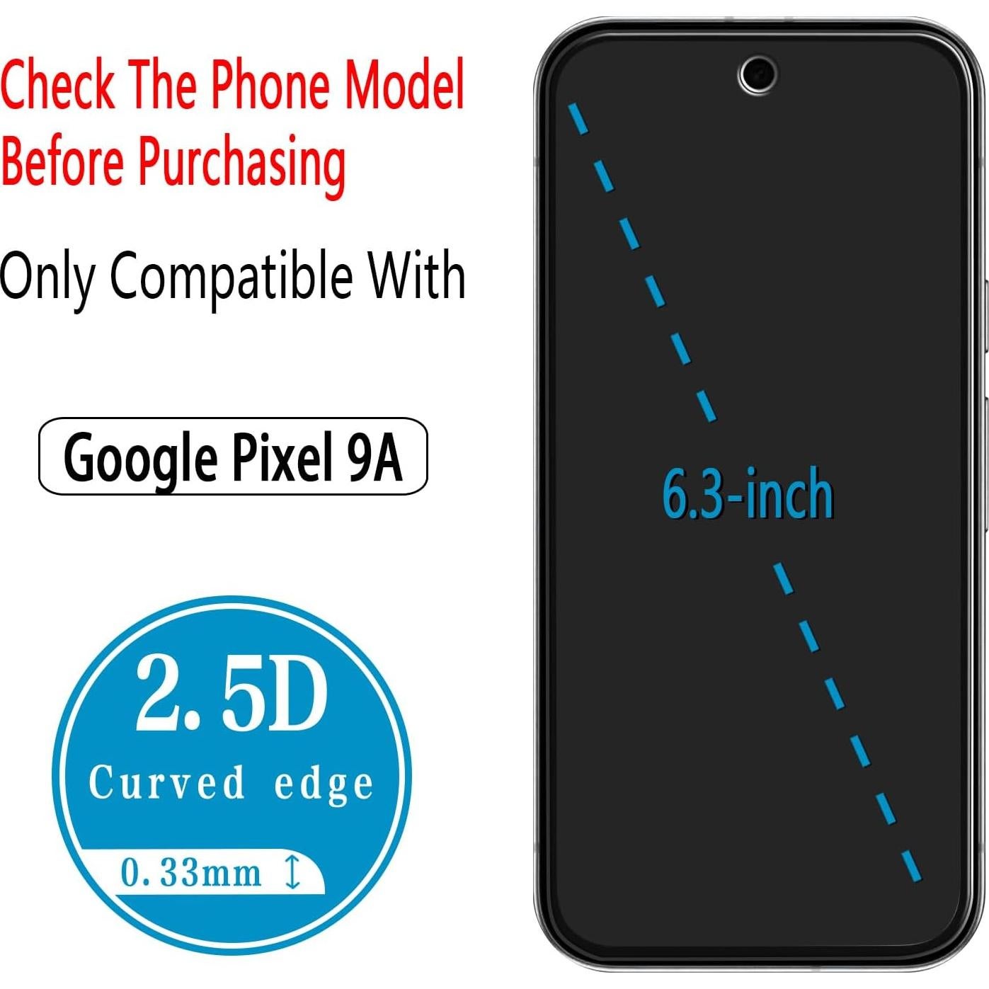 Protector de Pantalla Vidrio Templado Bencuku para Google Pixel 9A