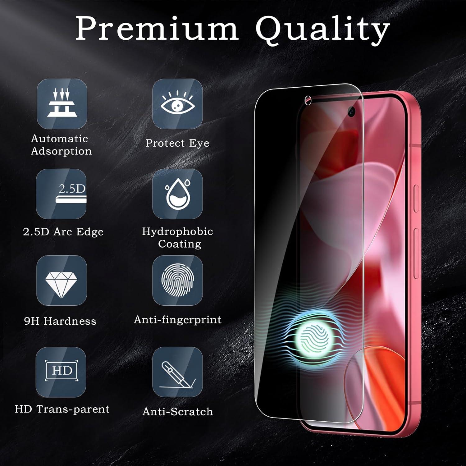 Protector de Pantalla Privado Vidrio Templado Google Pixel 9A - 3 Unidades