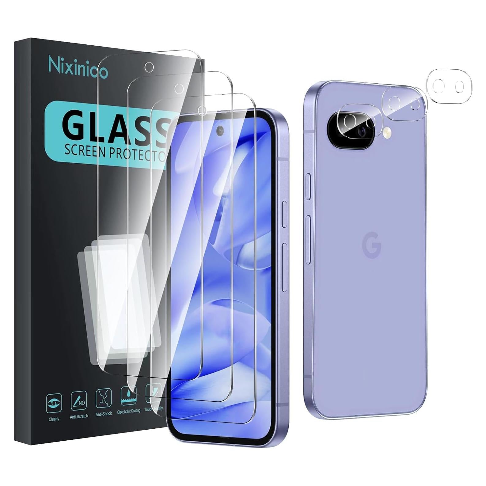 Paquete 3 Protectores Pantalla Vidrio Templado Nixinioo Google Pixel 9A