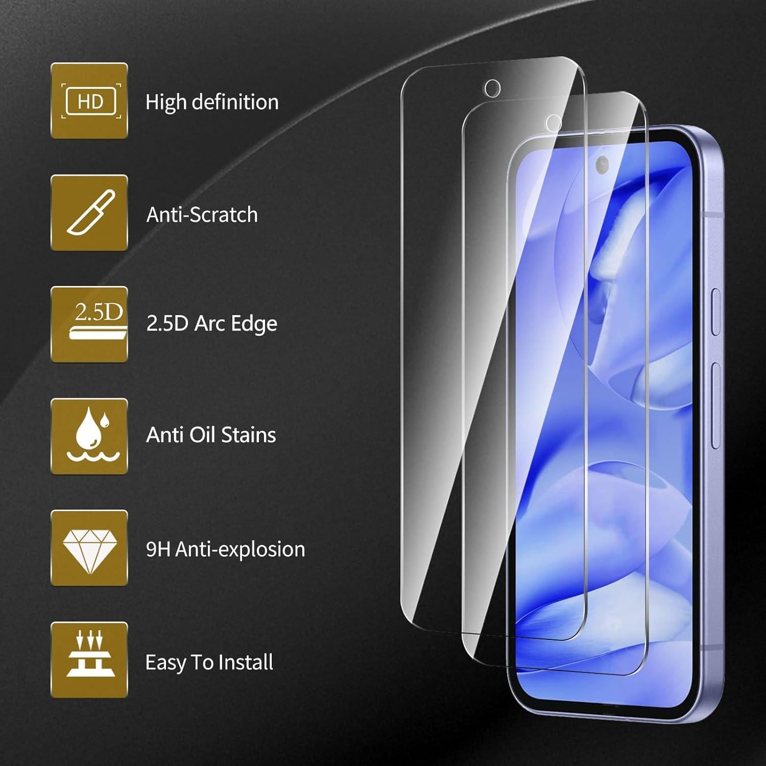 Paquete 3 Protectores Pantalla Vidrio Templado Nixinioo Google Pixel 9A