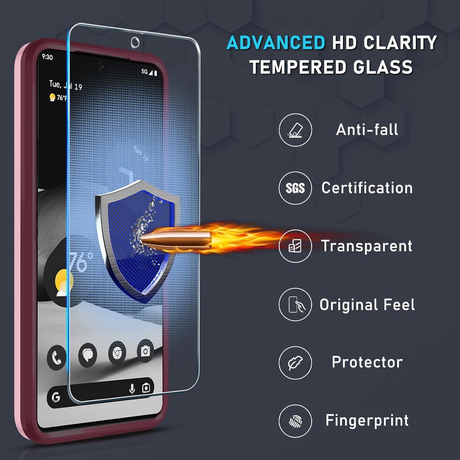 Funda Janmitta para Google Pixel 8 Pro con Protector Rosa