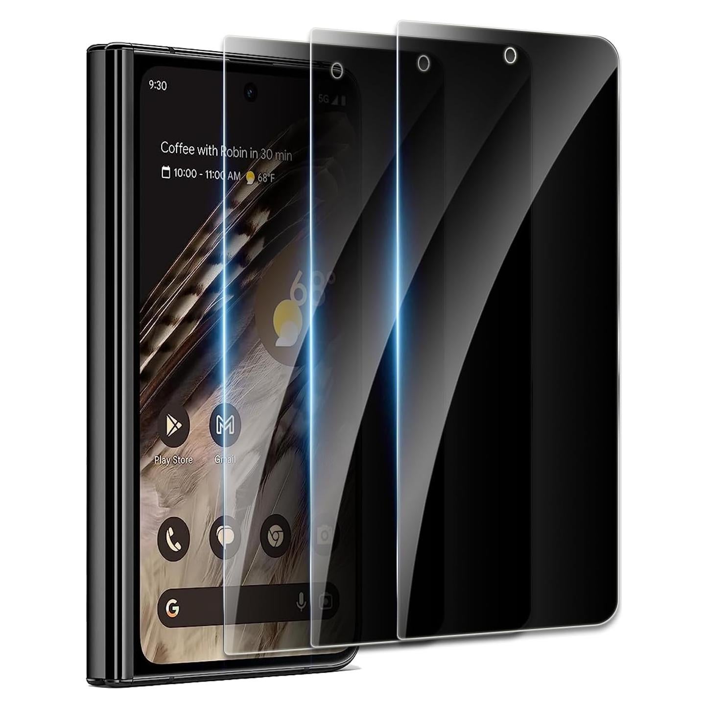 Protector de Pantalla Privado Vidrio Templado AYWLPP para Google Pixel Fold 5G - 3 Paquetes