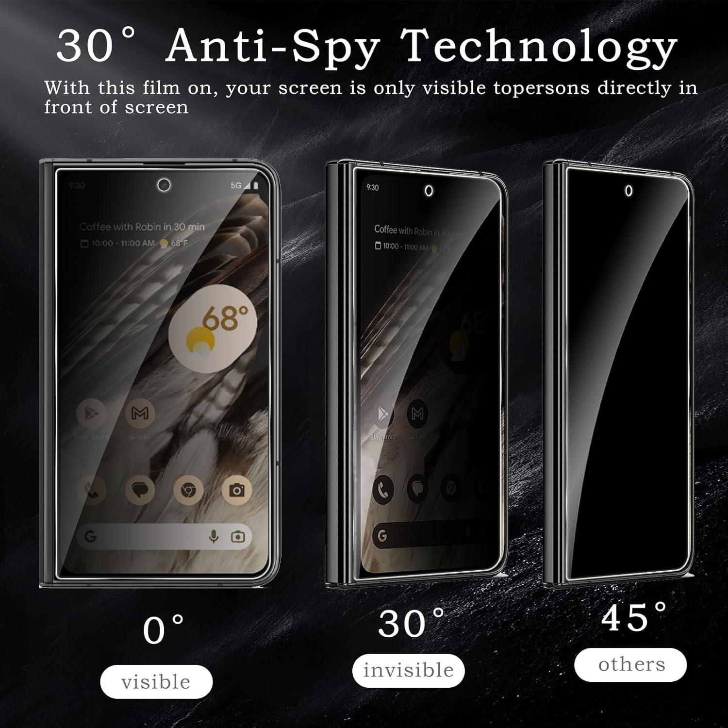 Protector de Pantalla Privado Vidrio Templado AYWLPP para Google Pixel Fold 5G - 3 Paquetes