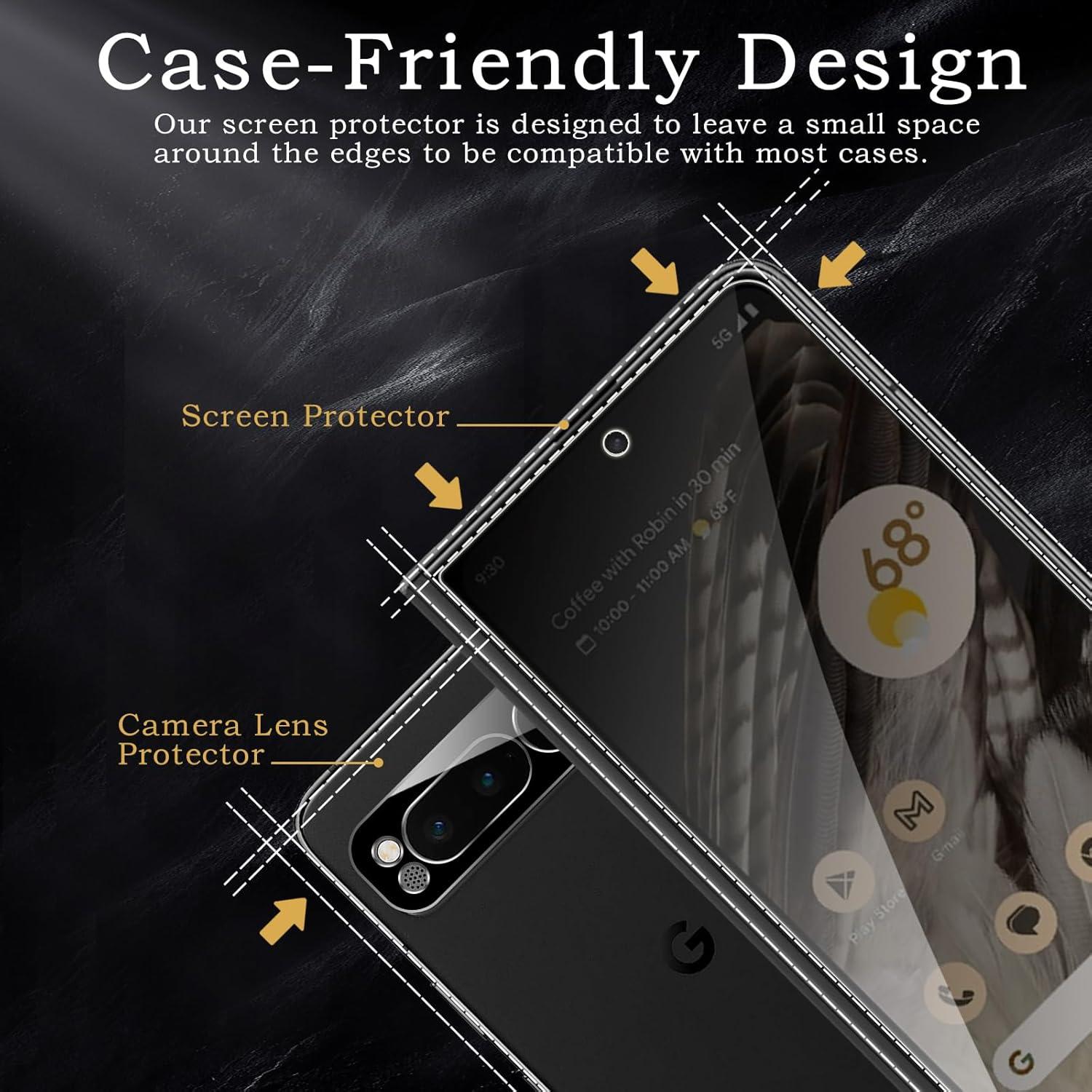 Protector de Pantalla Privado Vidrio Templado AYWLPP para Google Pixel Fold 5G - 3 Paquetes