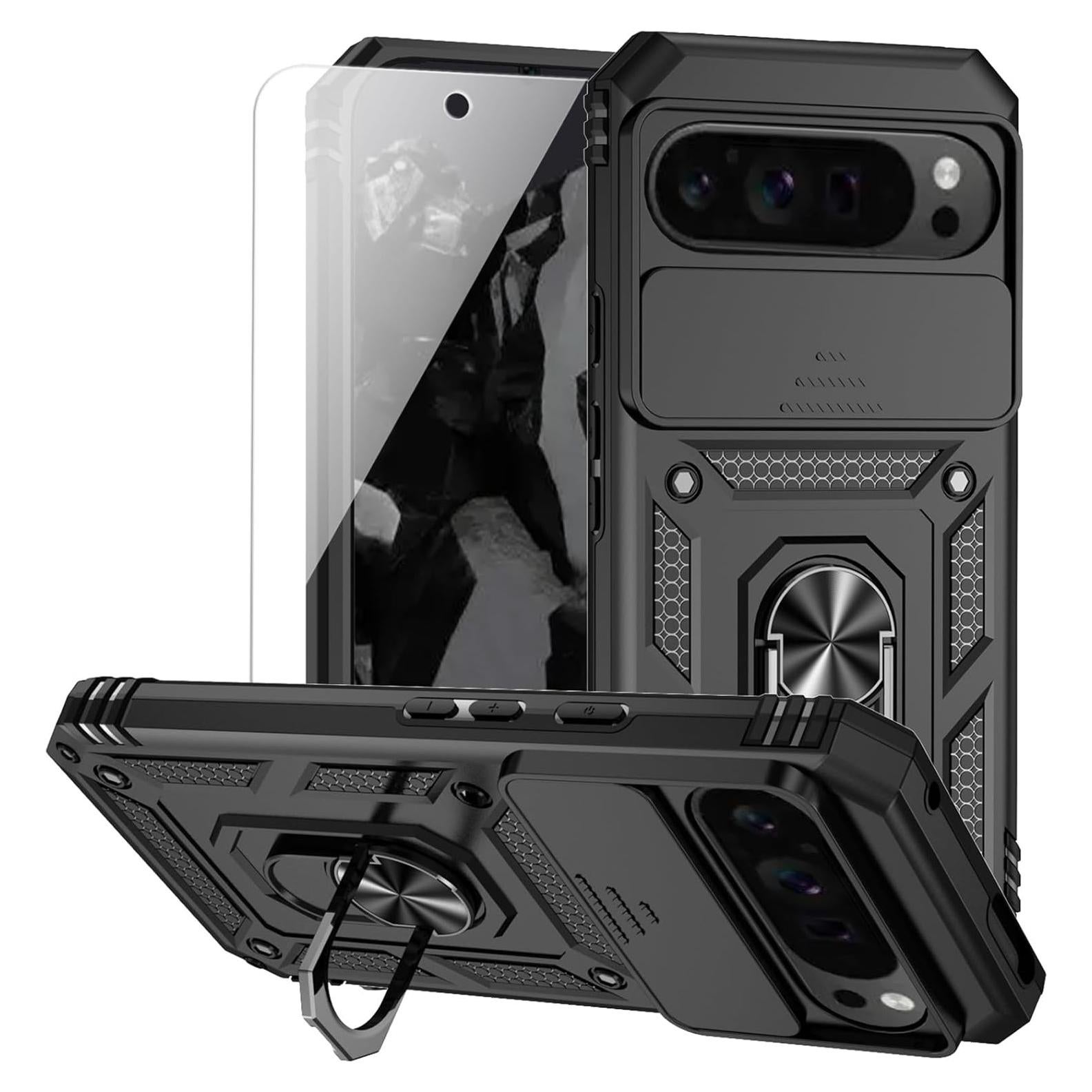 Funda protectora Google Pixel 9 Pro XL con soporte y cámara