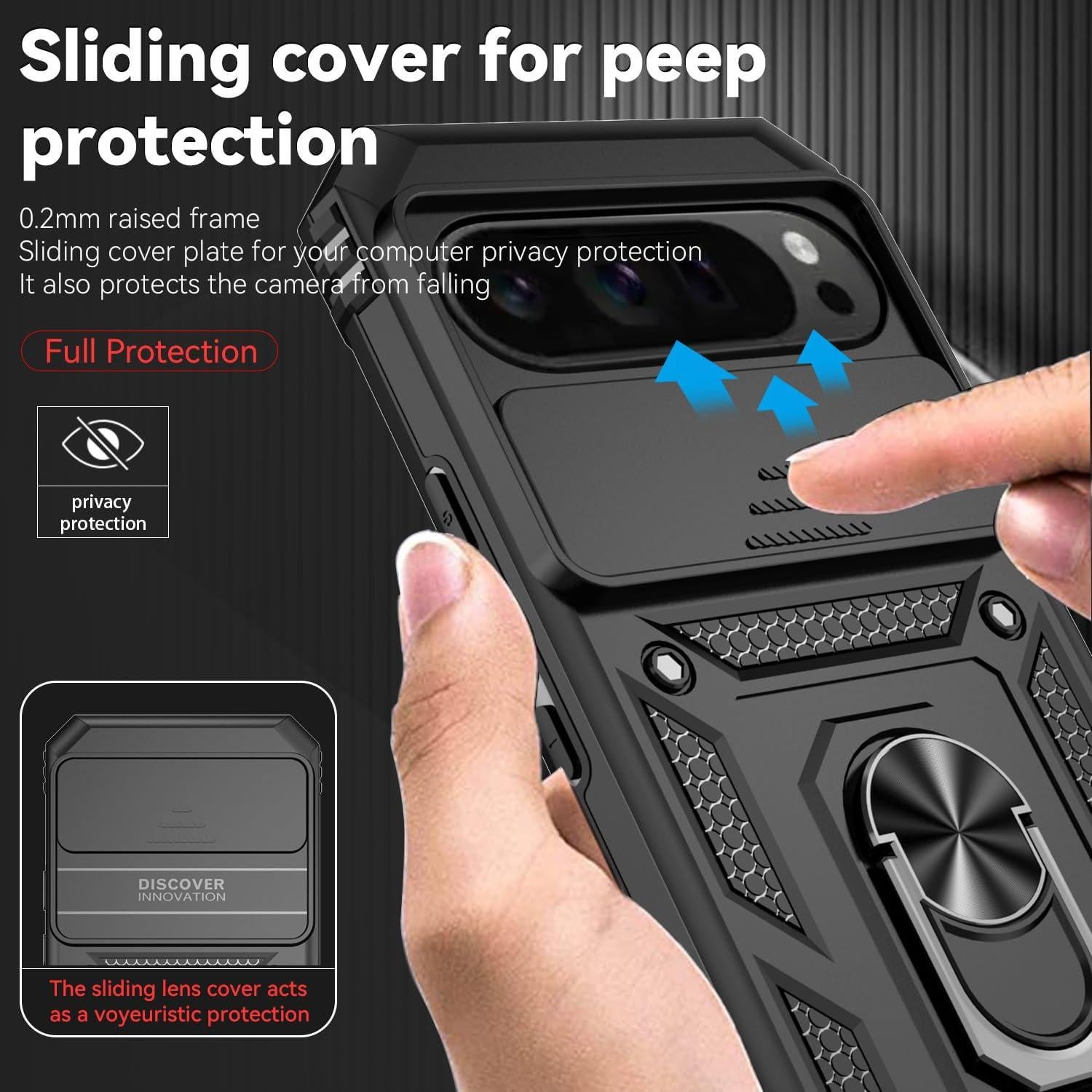 Funda protectora Google Pixel 9 Pro XL con soporte y cámara