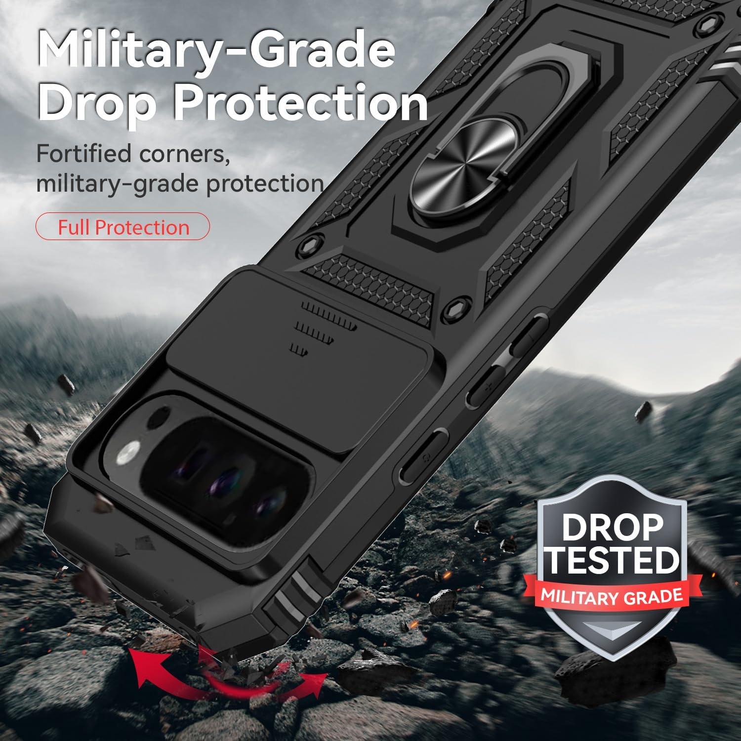 Funda protectora Google Pixel 9 Pro XL con soporte y cámara