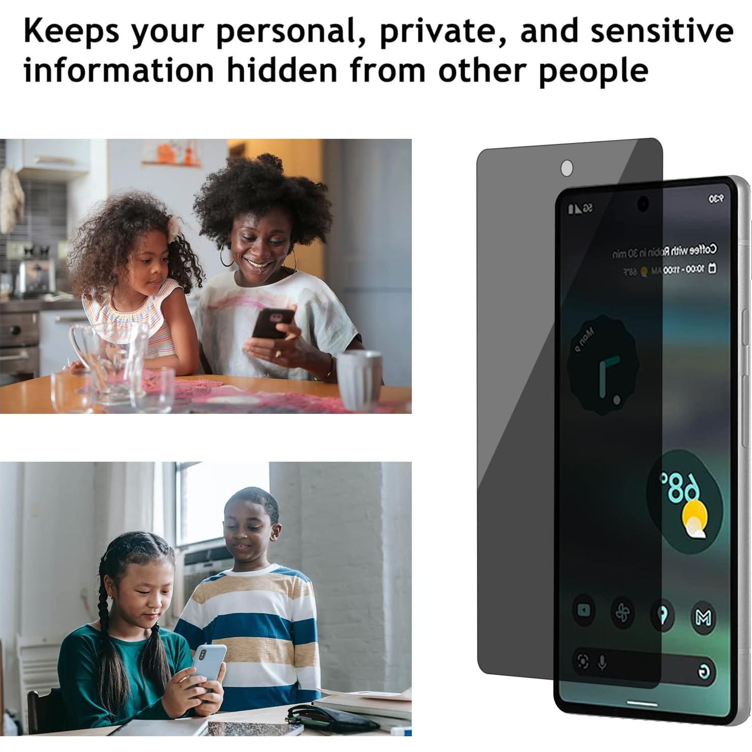 Protector de Pantalla Privado Vidrio Templado Lokyoo para Pixel 6A