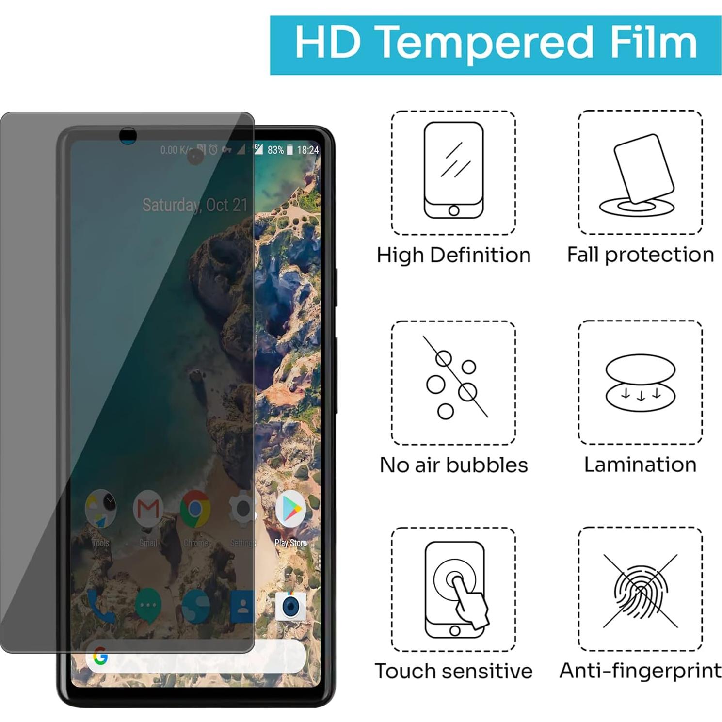 Protector de Pantalla Privado Vidrio Templado Lokyoo para Pixel 6A
