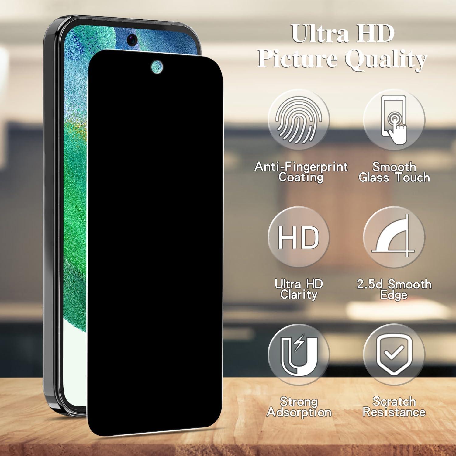 Protector de Pantalla Privado Pokolan para Google Pixel 9 Pro - 3 Pack Vidrio Templado