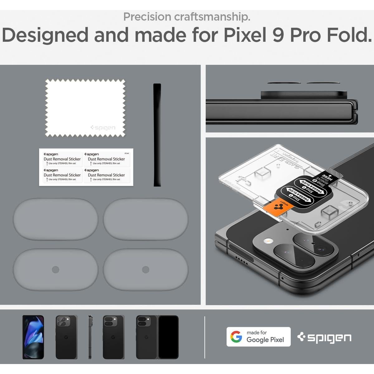 Protector de Pantalla Lente Cámara Spigen GlasTR EZ Fit Pixel 9 Pro Fold - 2 Unidades