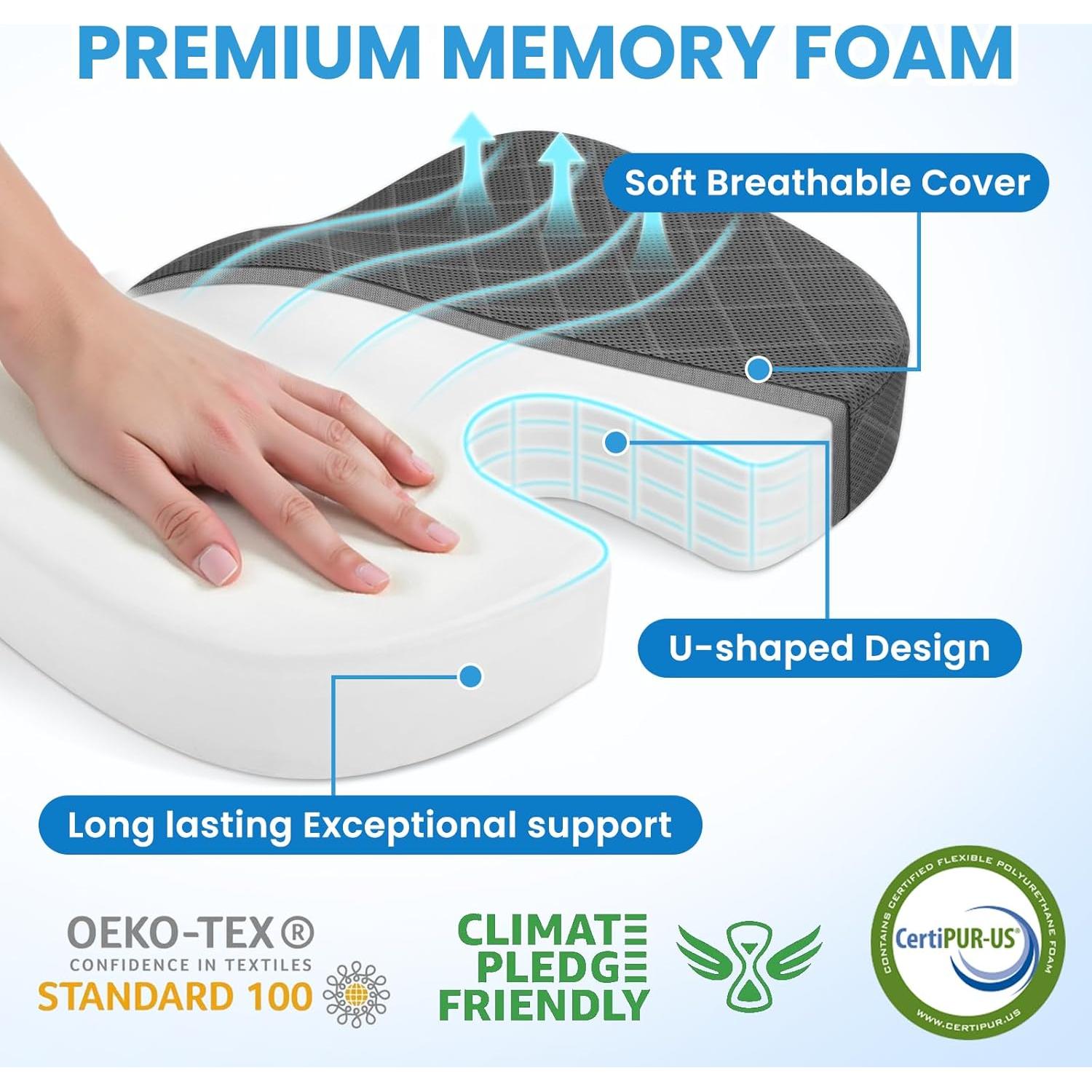 Cojín TushGuard Grande - Espuma Viscoelástica para Silla