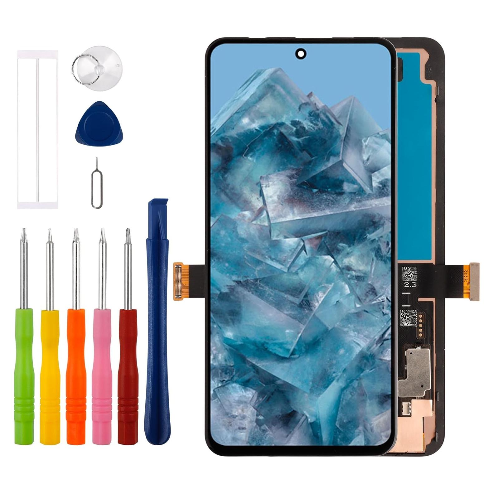 Duotipa New 6.7" OLED Display for Google Pixel 8 Pro 5G GC3VE,G1MNW LCD Touch Screen Digitizer Assembly Replacement with Technical Repair Tools Kit-Black Support Fingerprint