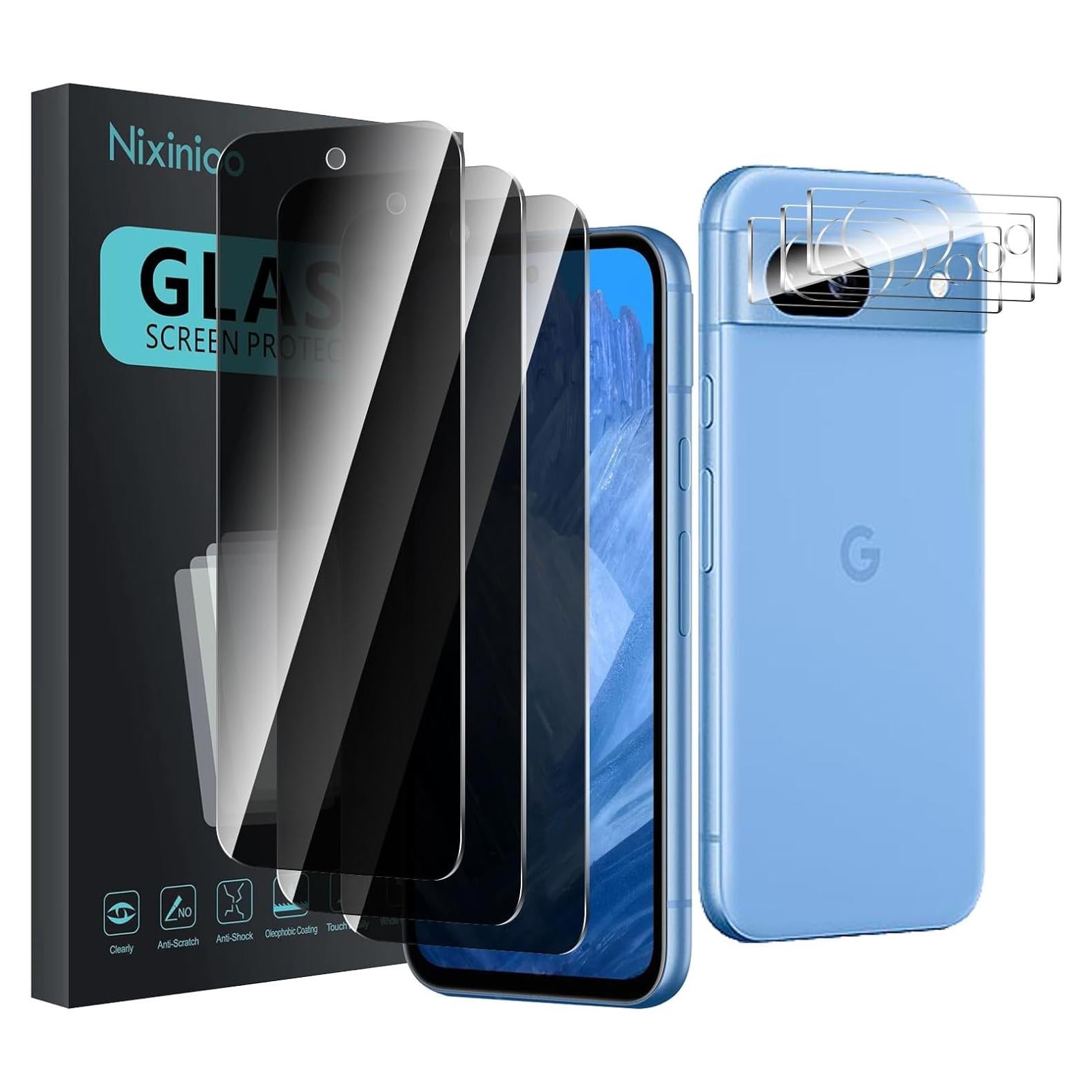 Paquete 3 Protectores Pantalla Privados Nixinioo Google Pixel 8a